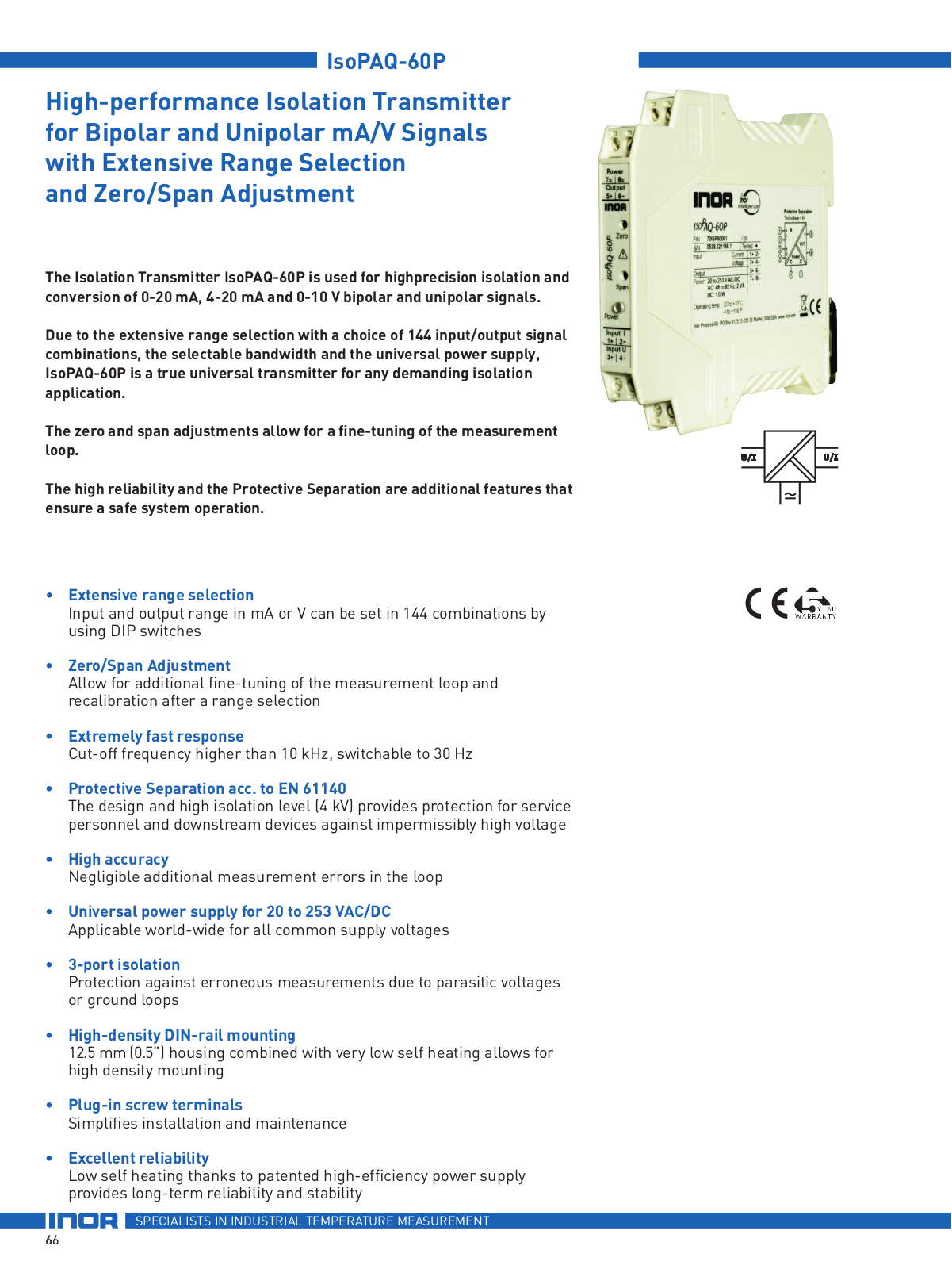 INOR IsoPAQ-60P Specifications - ManualMachine.com