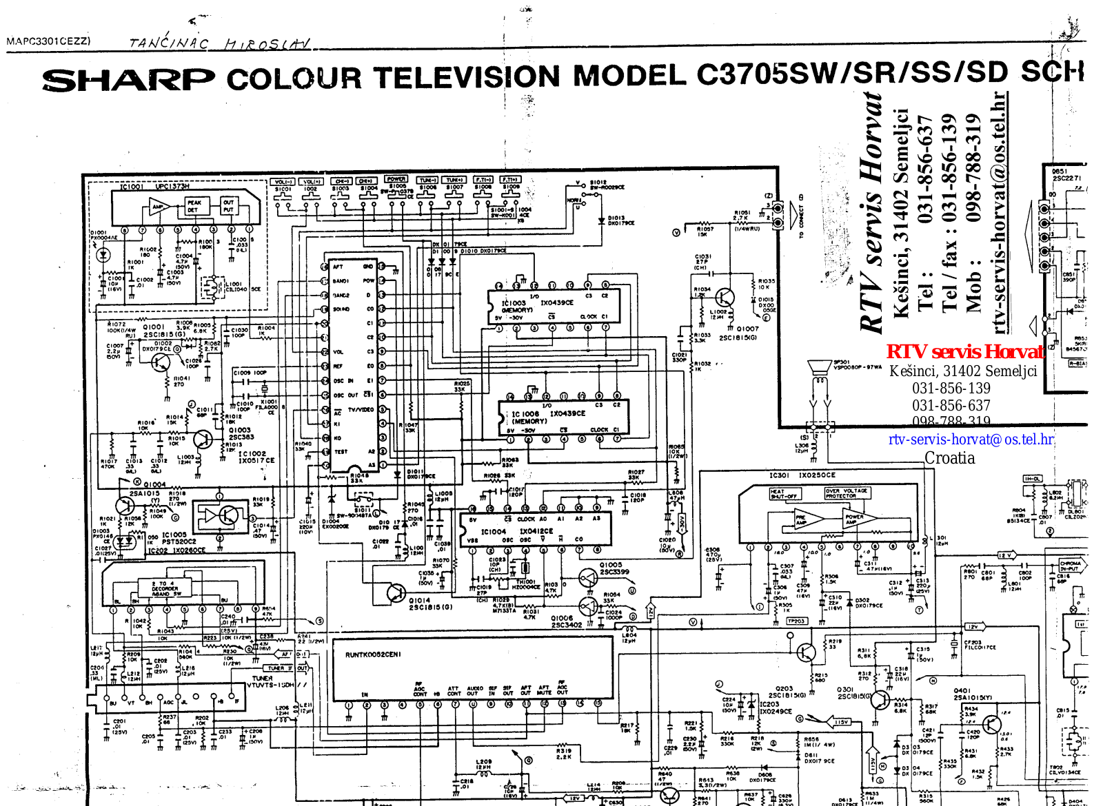 SHARP C-3705 Schematics