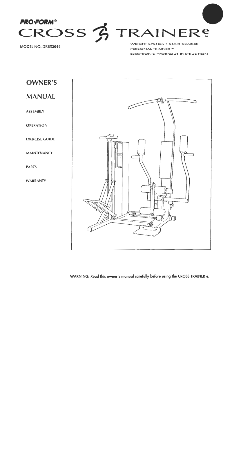 ProForm DR852044 User Manual