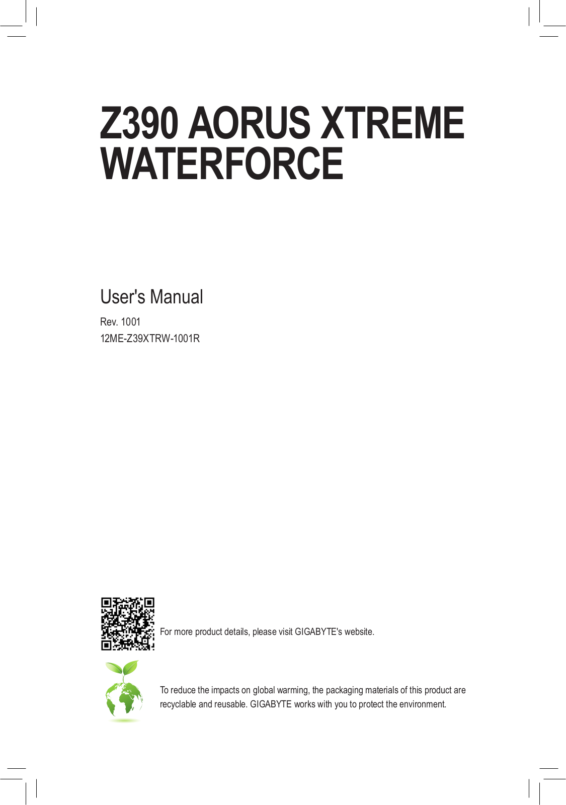 Gigabyte Z390 Aorus Xtreme Waterforce operation manual