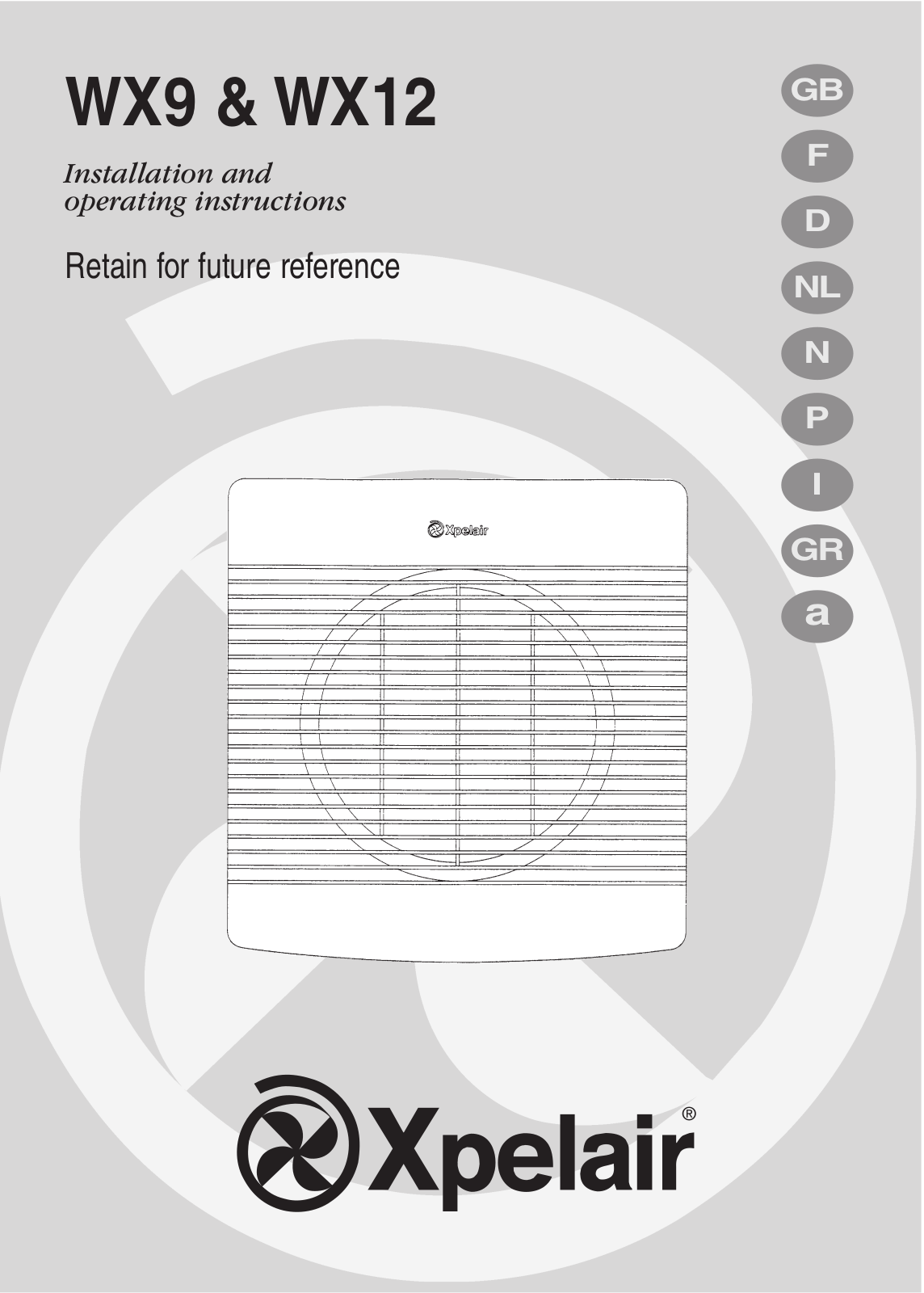 Xpelair WX12, WX9 User Manual