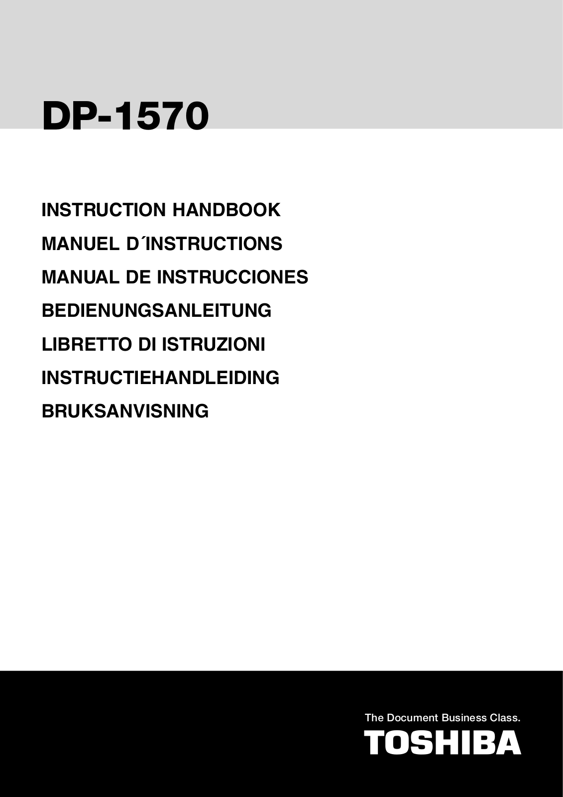 Toshiba DP-1570 User Manual