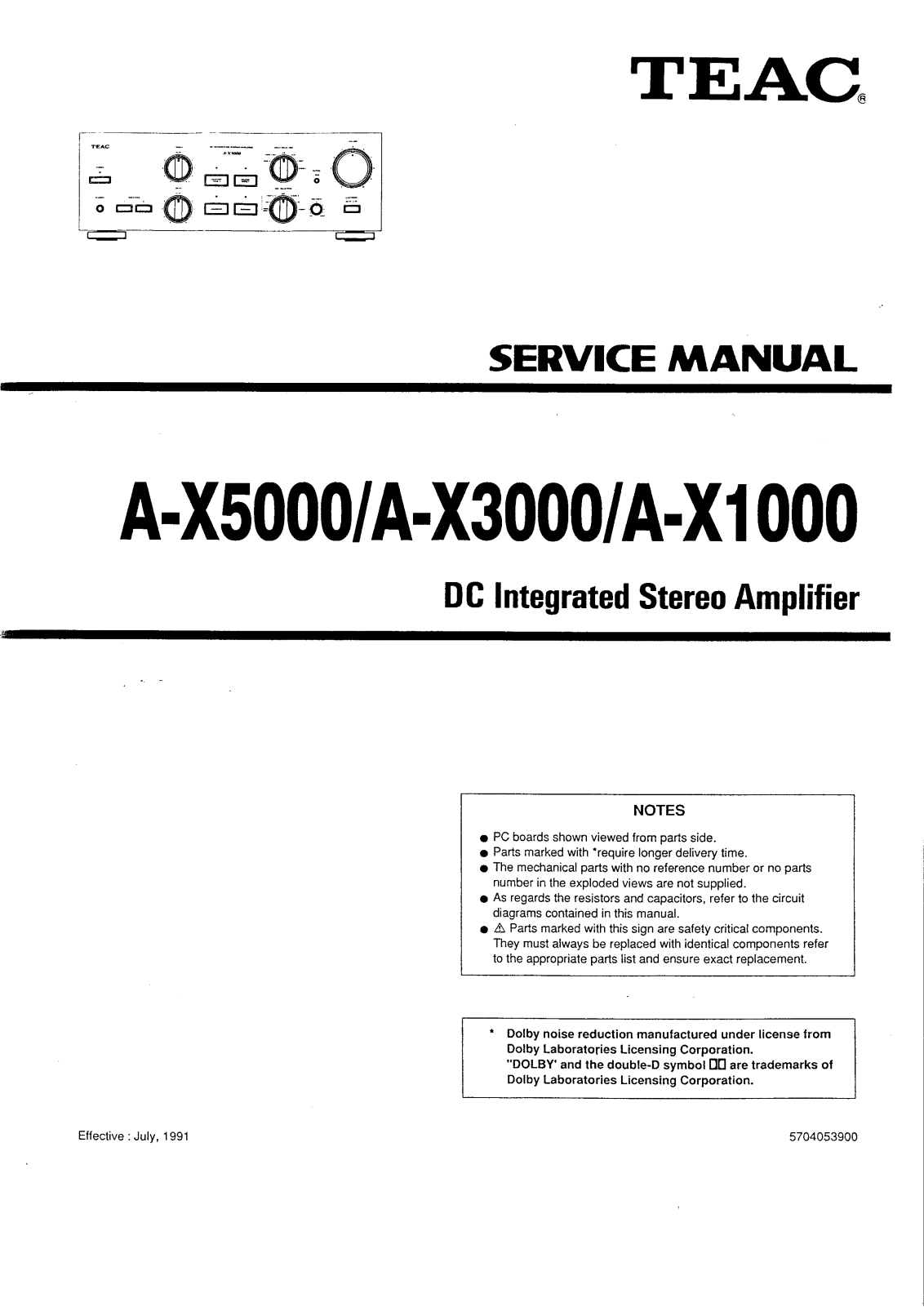 TEAC AX-1000, AX-3000, AX-5000 Service manual