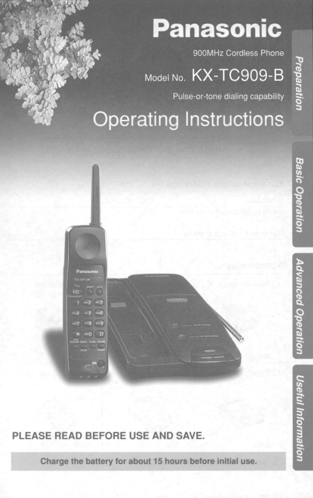 Panasonic kx-tc909 Operation Manual