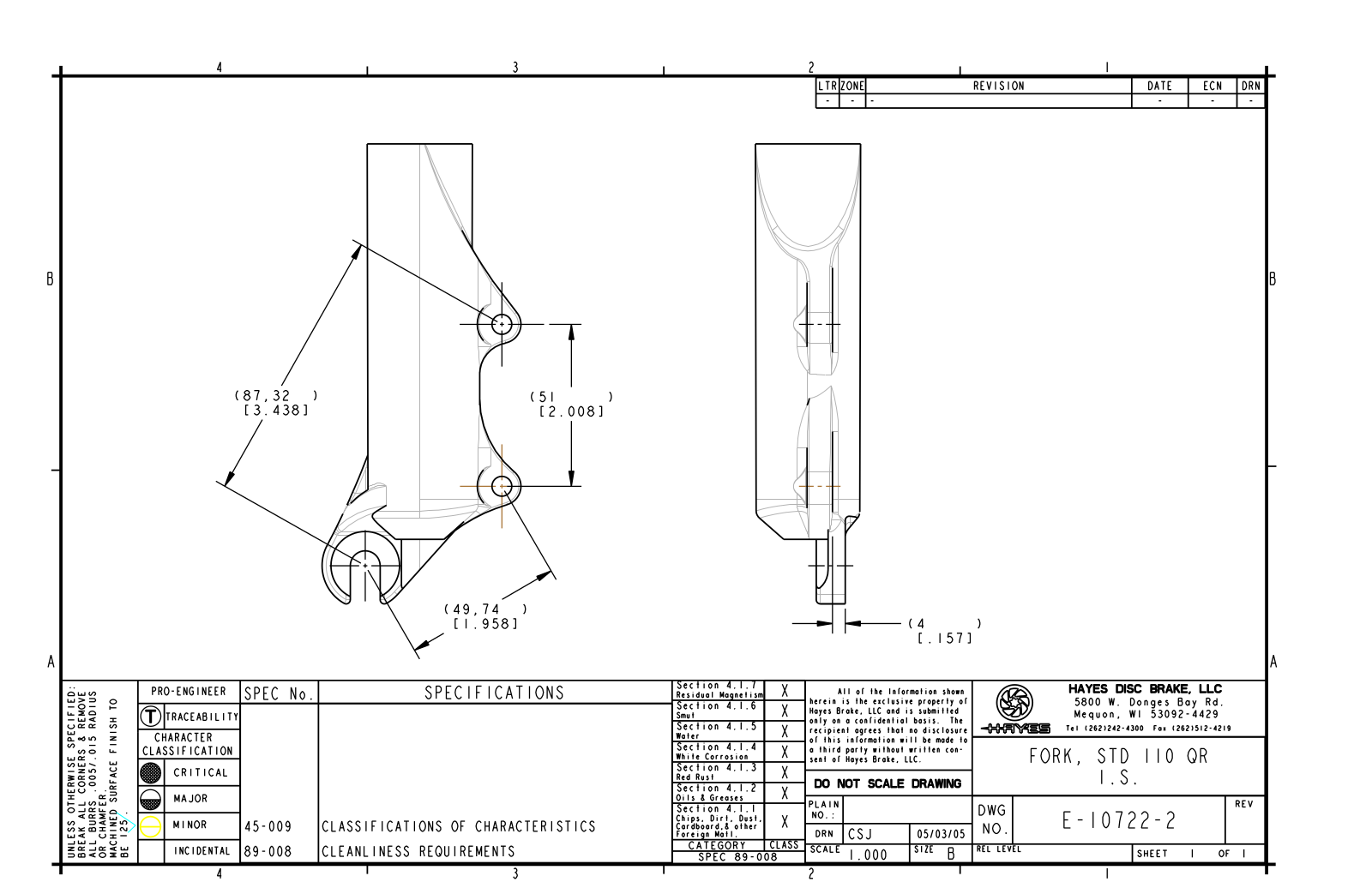 Hayes Disc Brakes FRONT QR IS User Manual