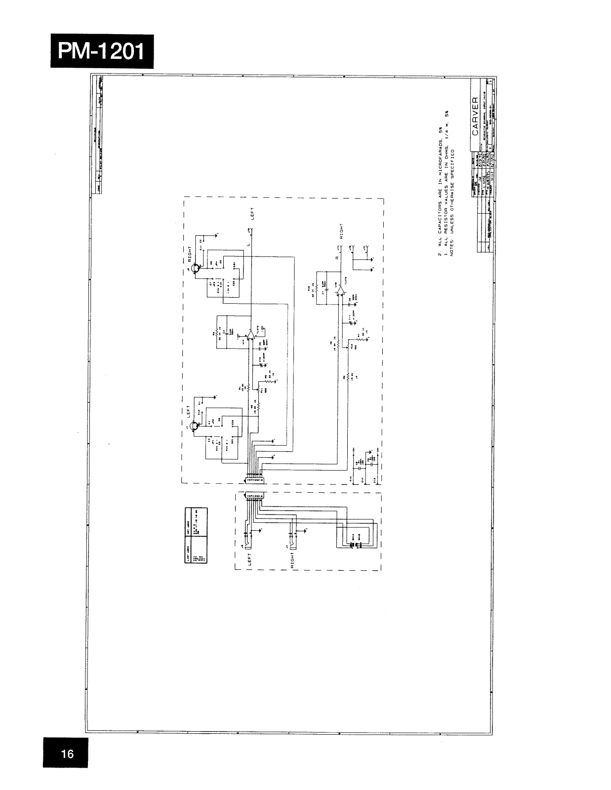 Carver Professional PM-1201 Schematic