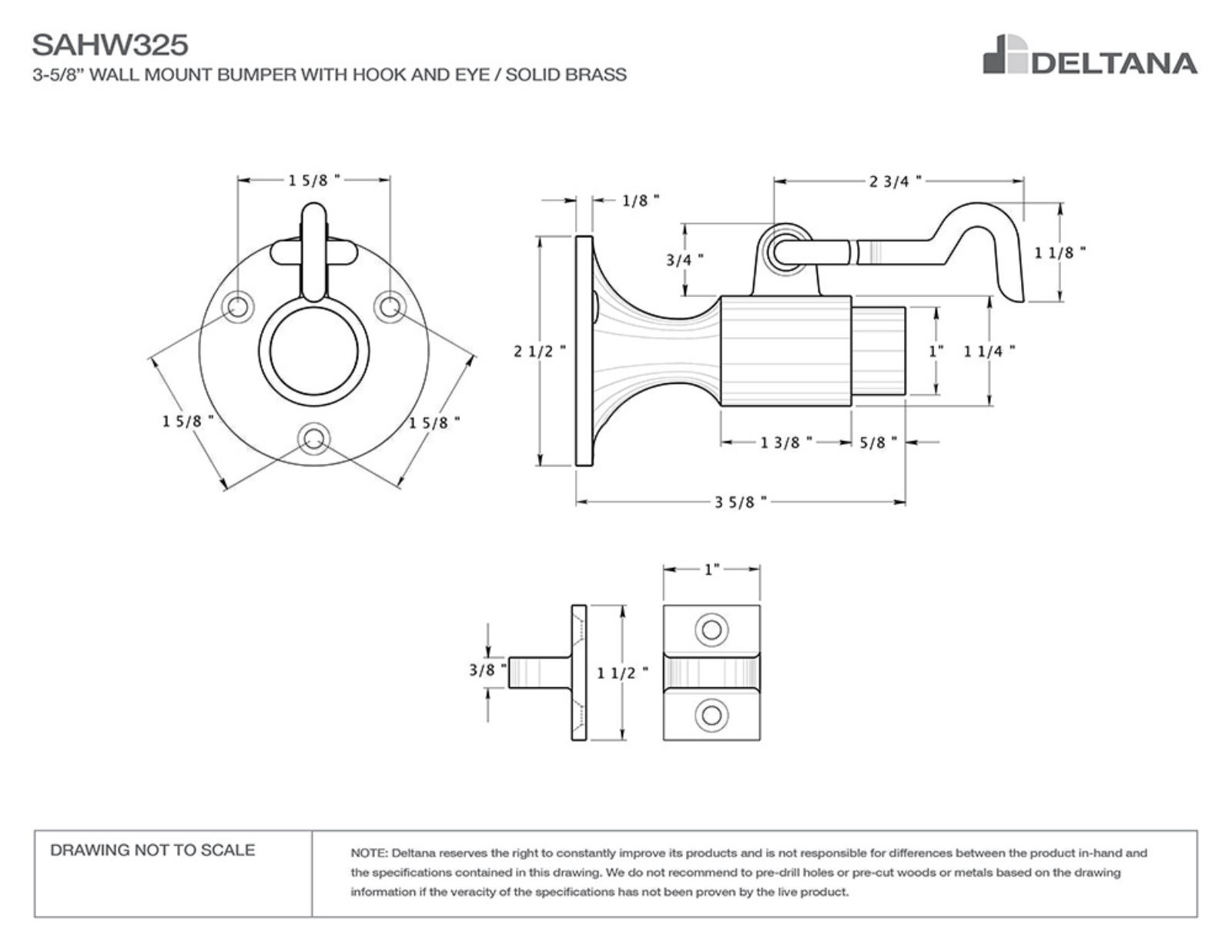 Deltana DLTA2577 Dimensions
