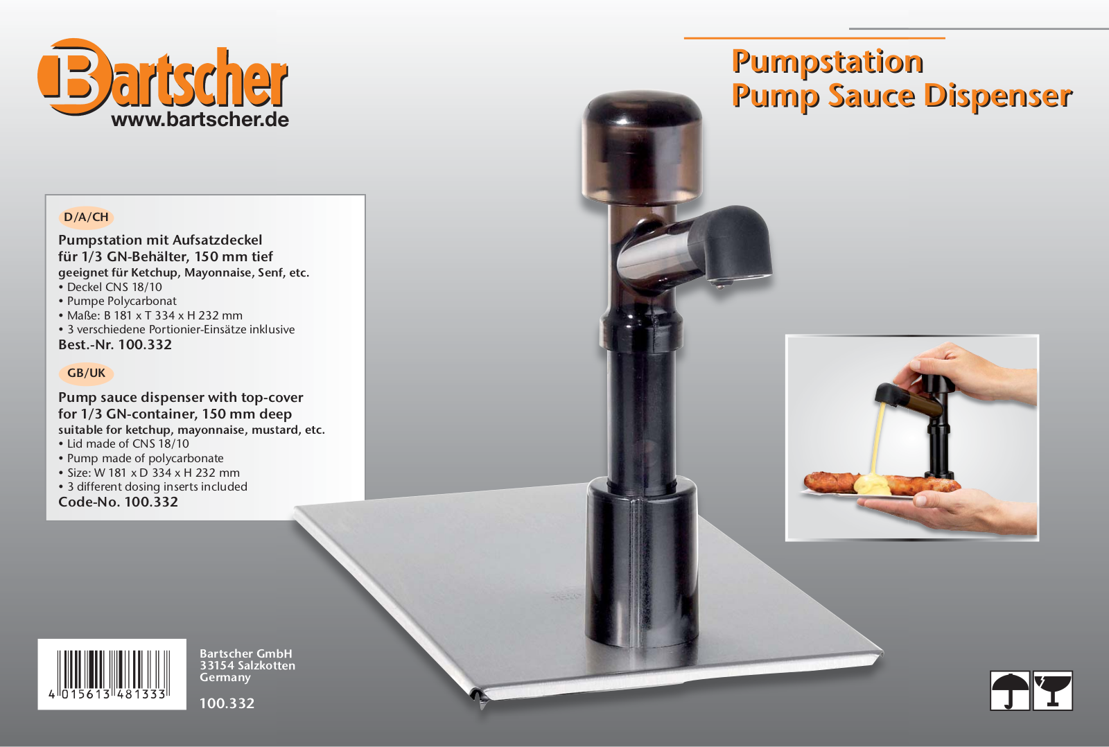 Bartscher 100332-204 User Manual