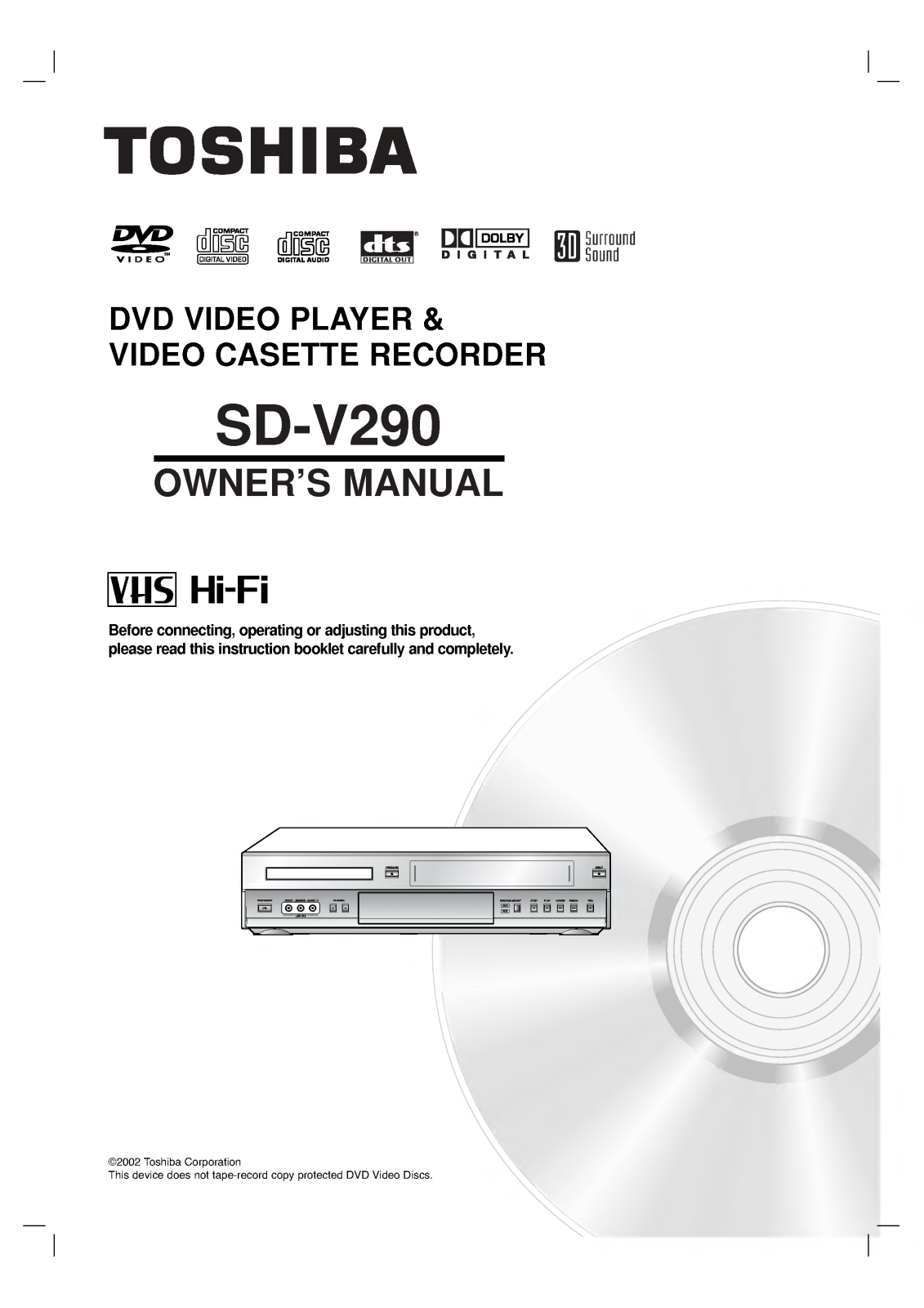 LG SD-V290-S-TC, SD-V290-S-TU User Manual