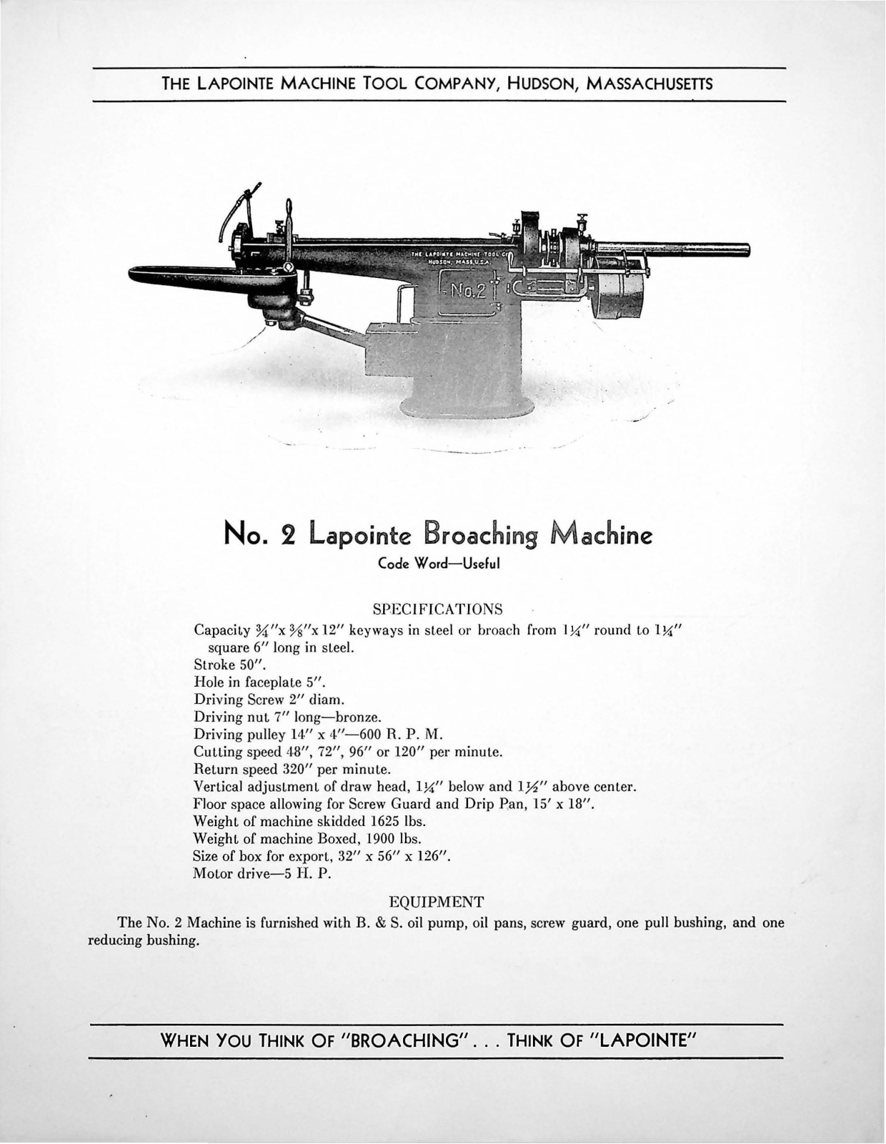 LaPointe Machine Tool No. 2 Broaching Machine Other - ManualMachine.com