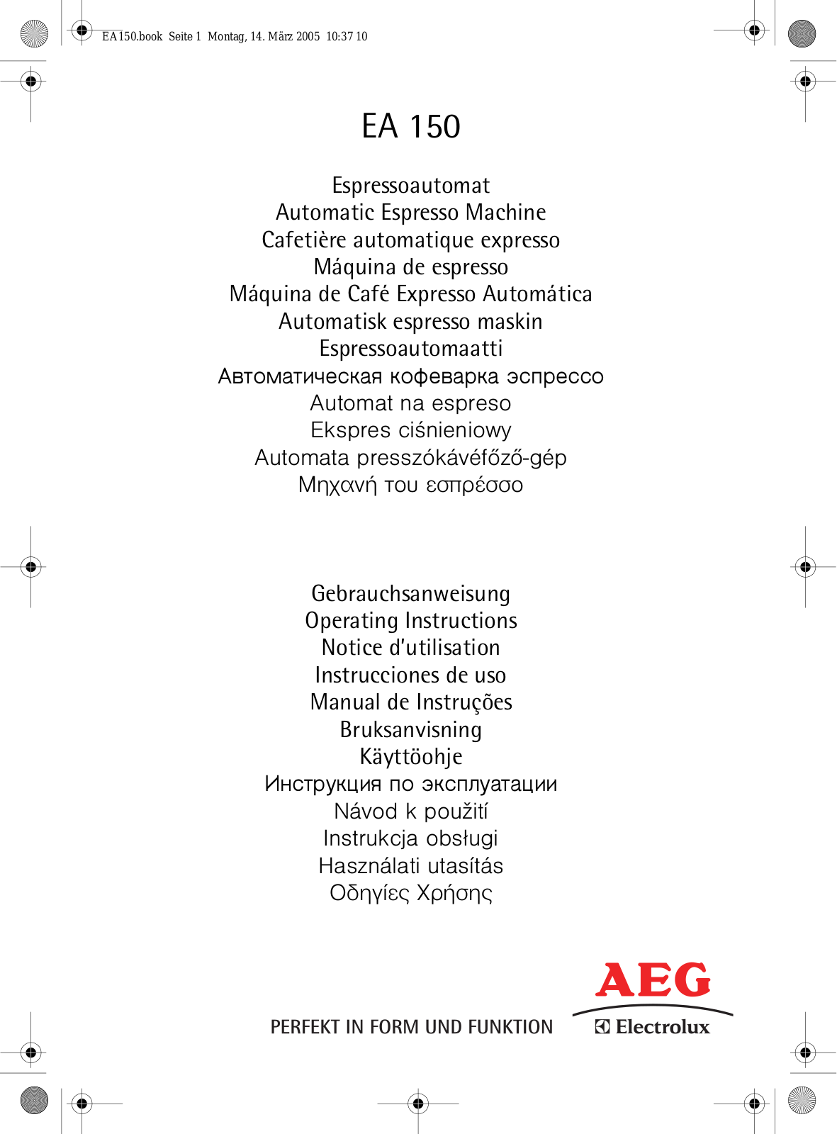 ELECTROLUX EA150 User Manual