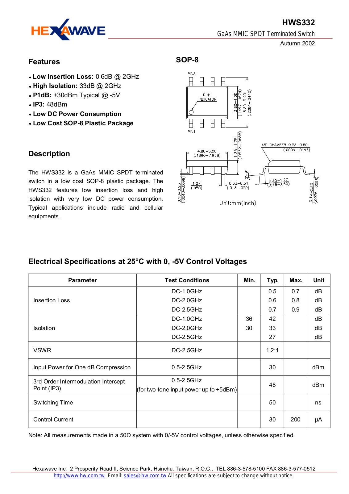 HWTW HWS332 Datasheet