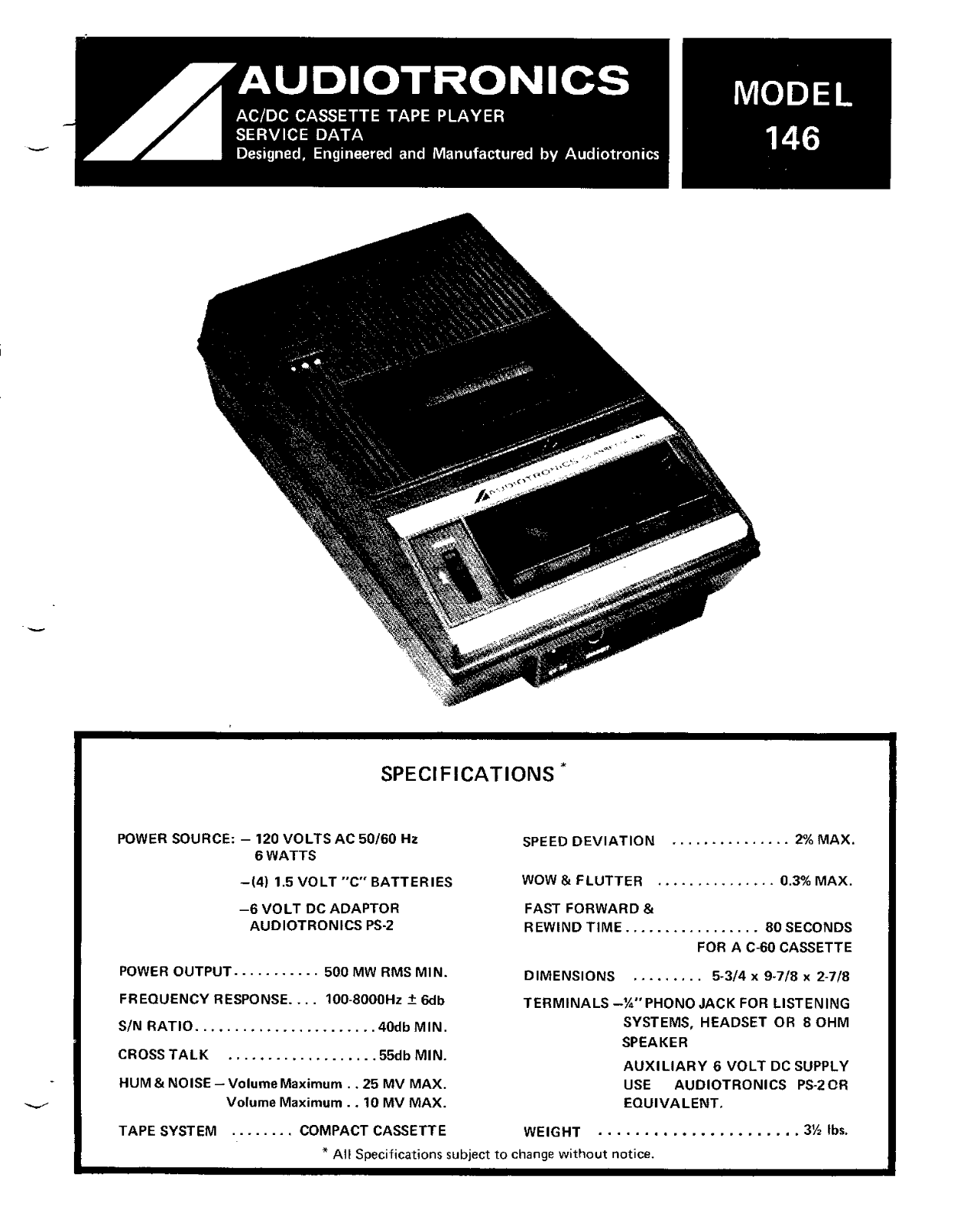 Audiotronics 146 User Manual - ManualMachine.com