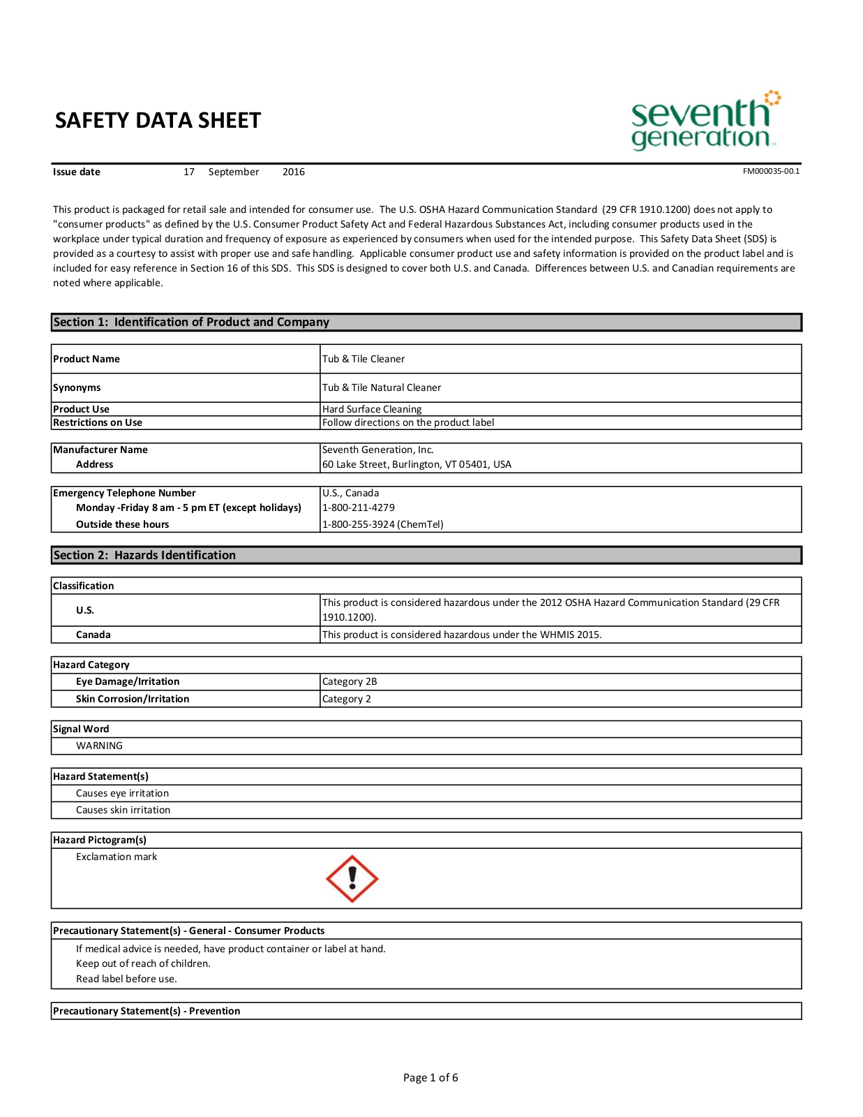 Seventh Generation 44722CT User Manual