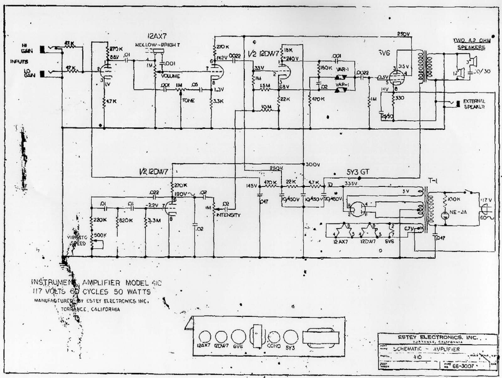 Magnatone 410 schematic