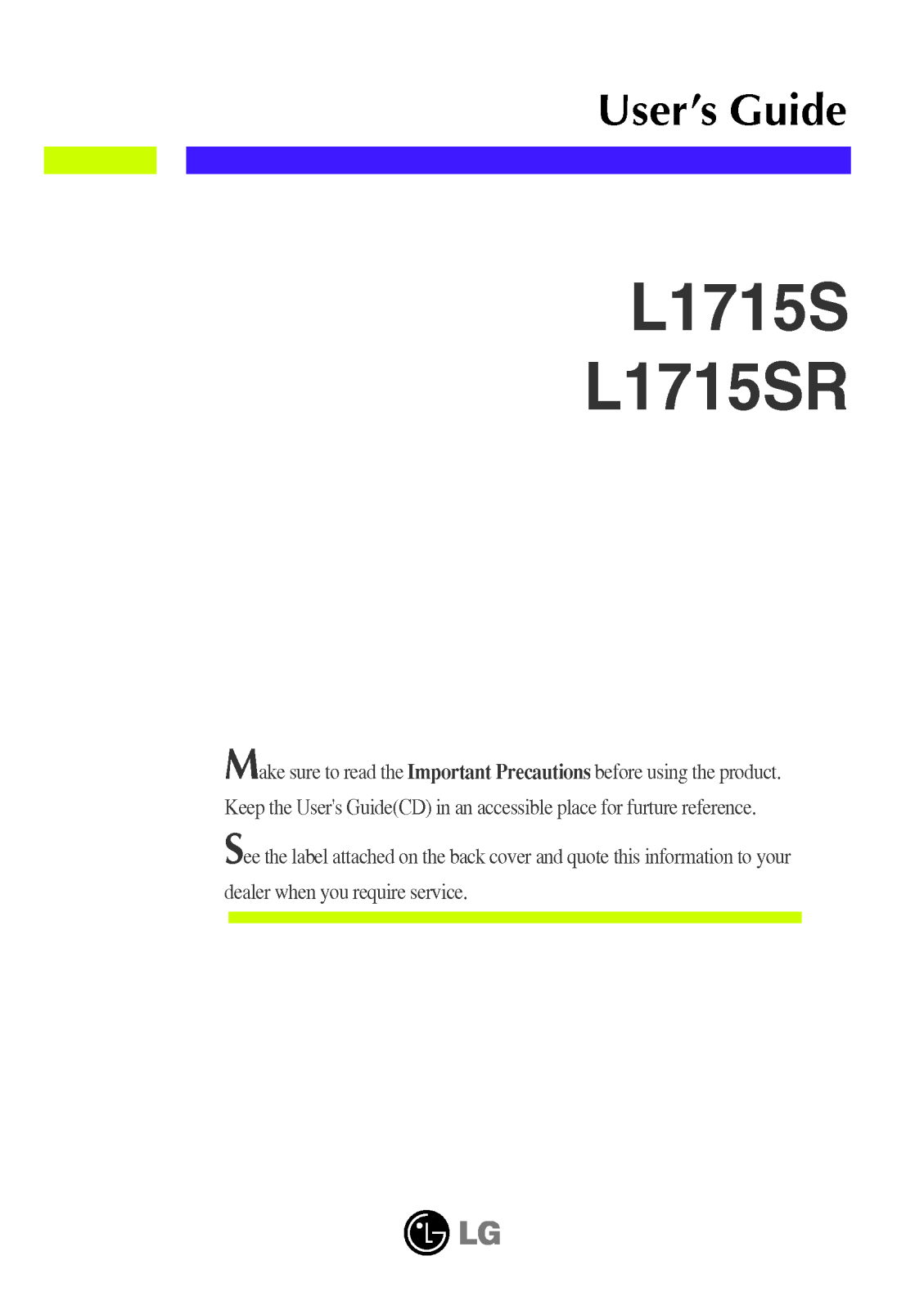 LG L1715S-K User Manual