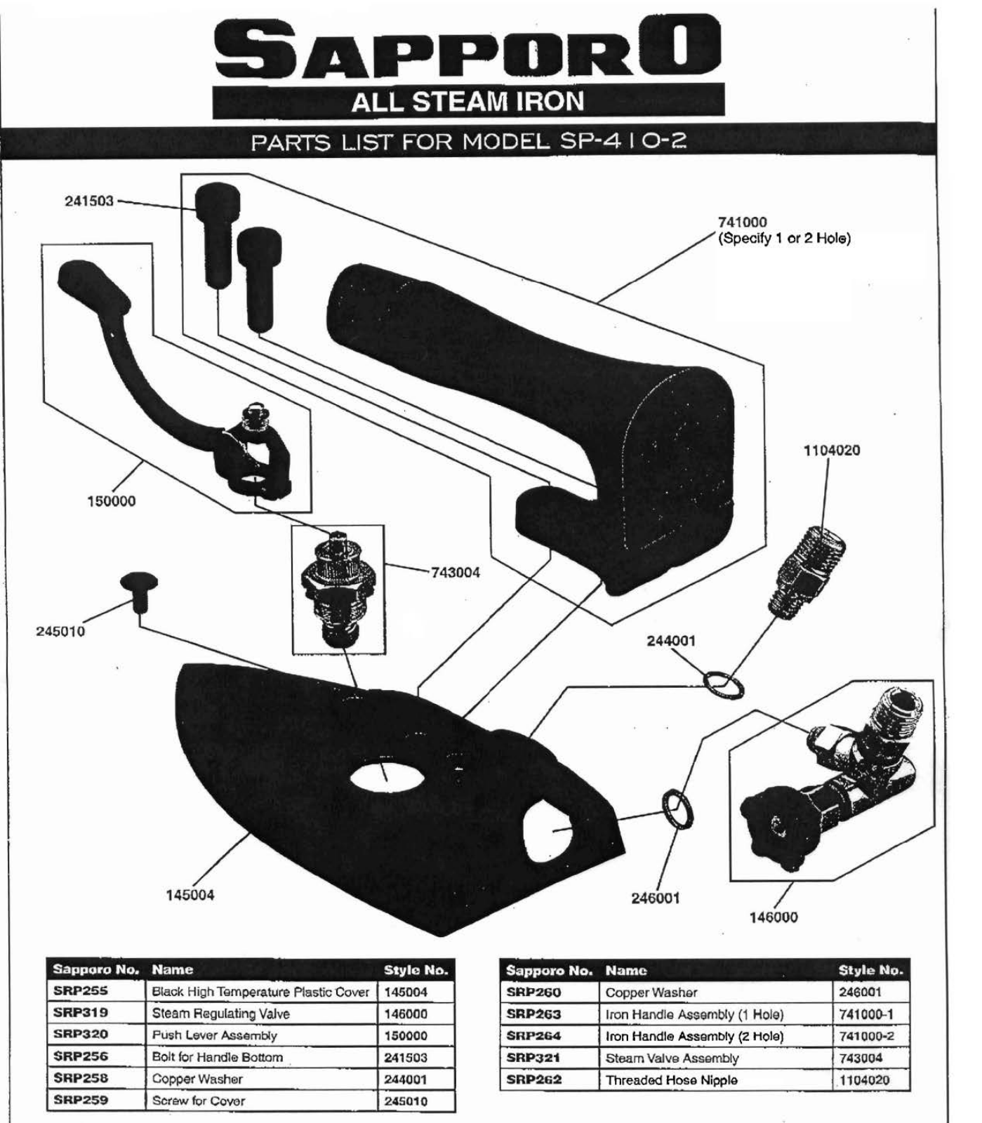 Sapporo SP-410-2 User Manual