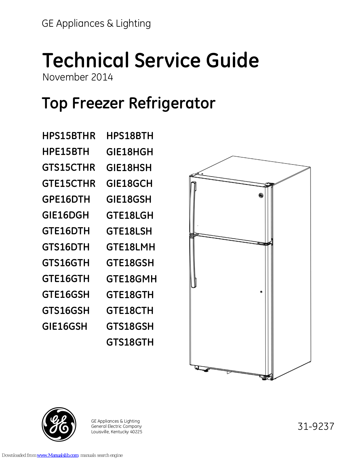 GE HPE15BTH, GTE16DTH, GPE16DTH, GIE16DGH, GTS16DTH Technical Service Manual