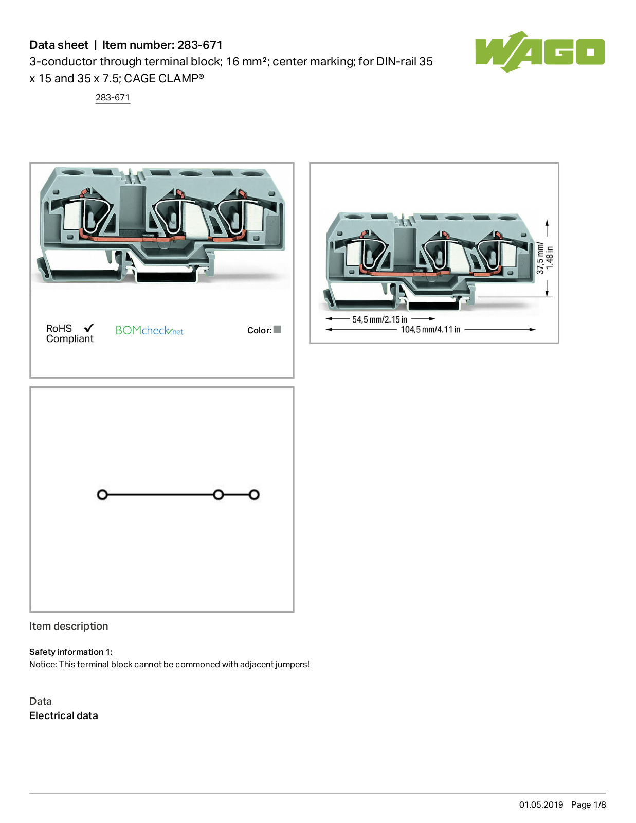 Wago 283-671 Data Sheet