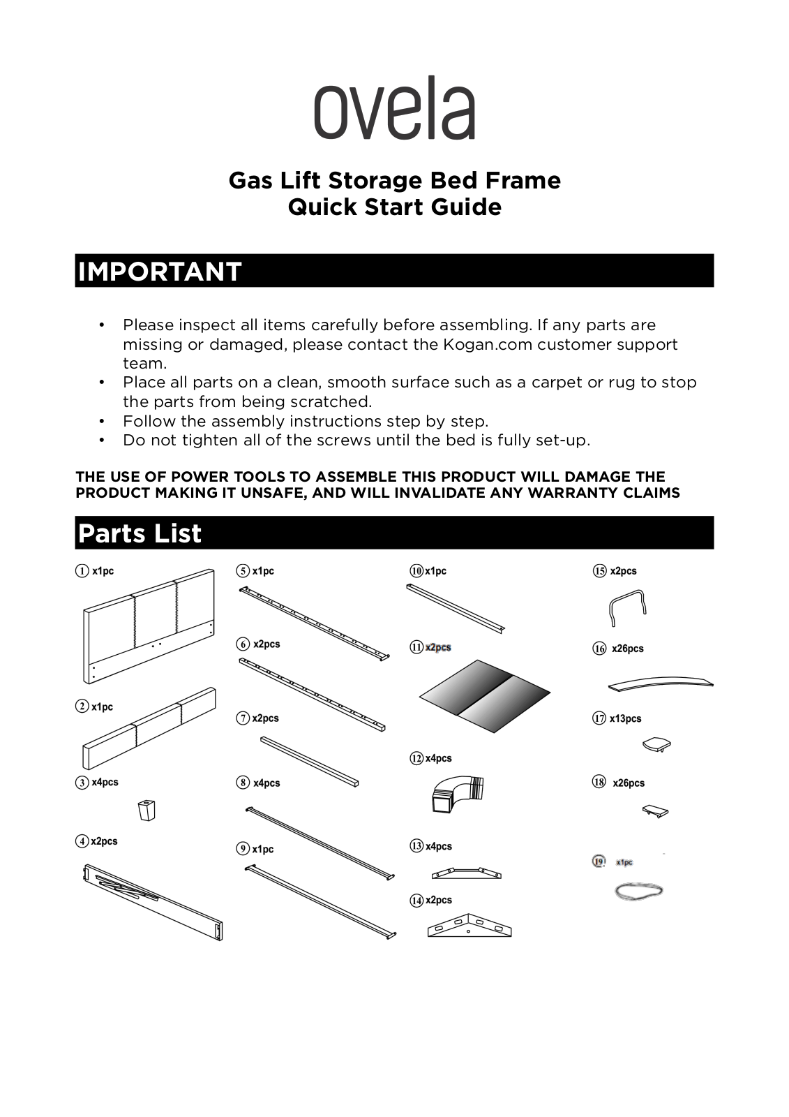 Ovela OVBEDGLDBBRA User guide - ManualMachine.com