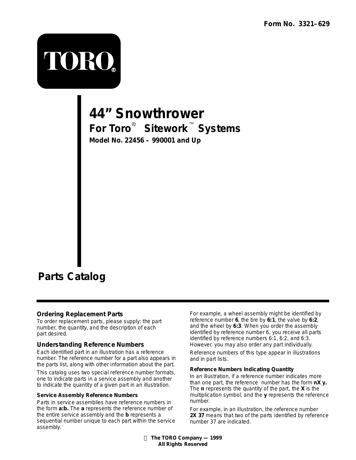 Toro 22456 Parts Catalogue