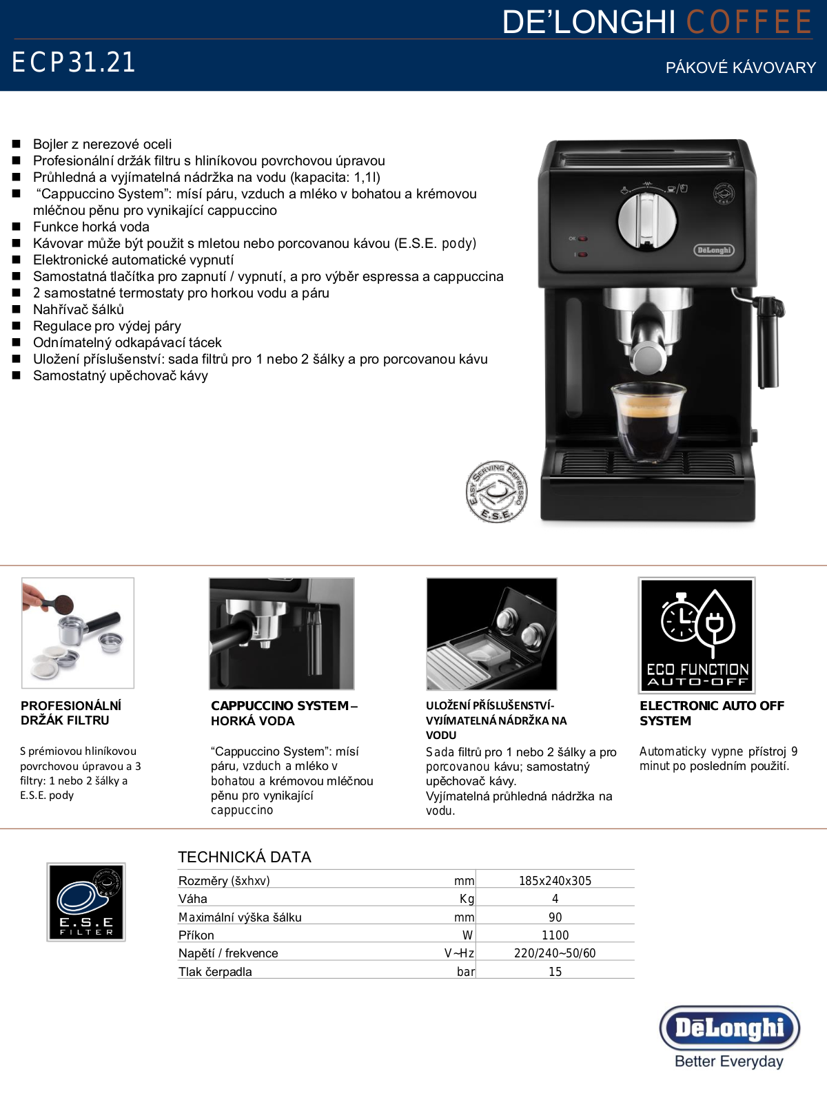 DeLonghi ECP 31.21 User Manual