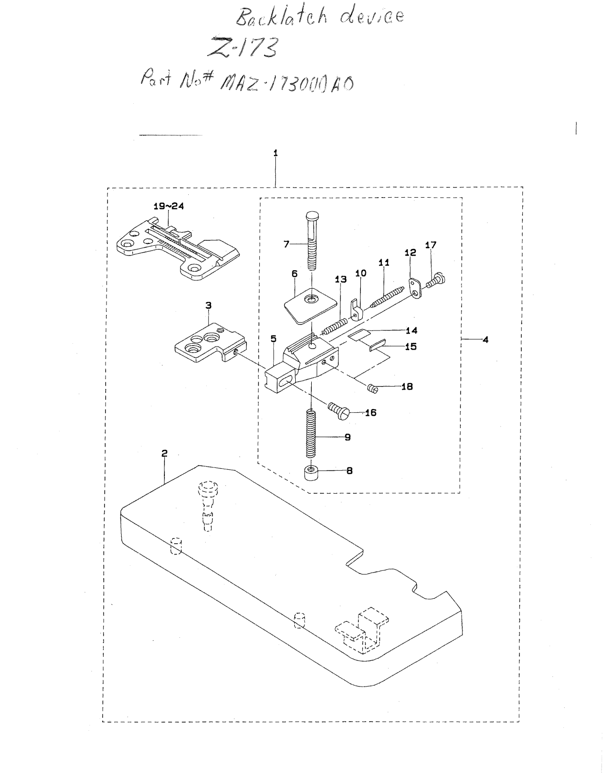 Juki MAZ-173000 Parts List