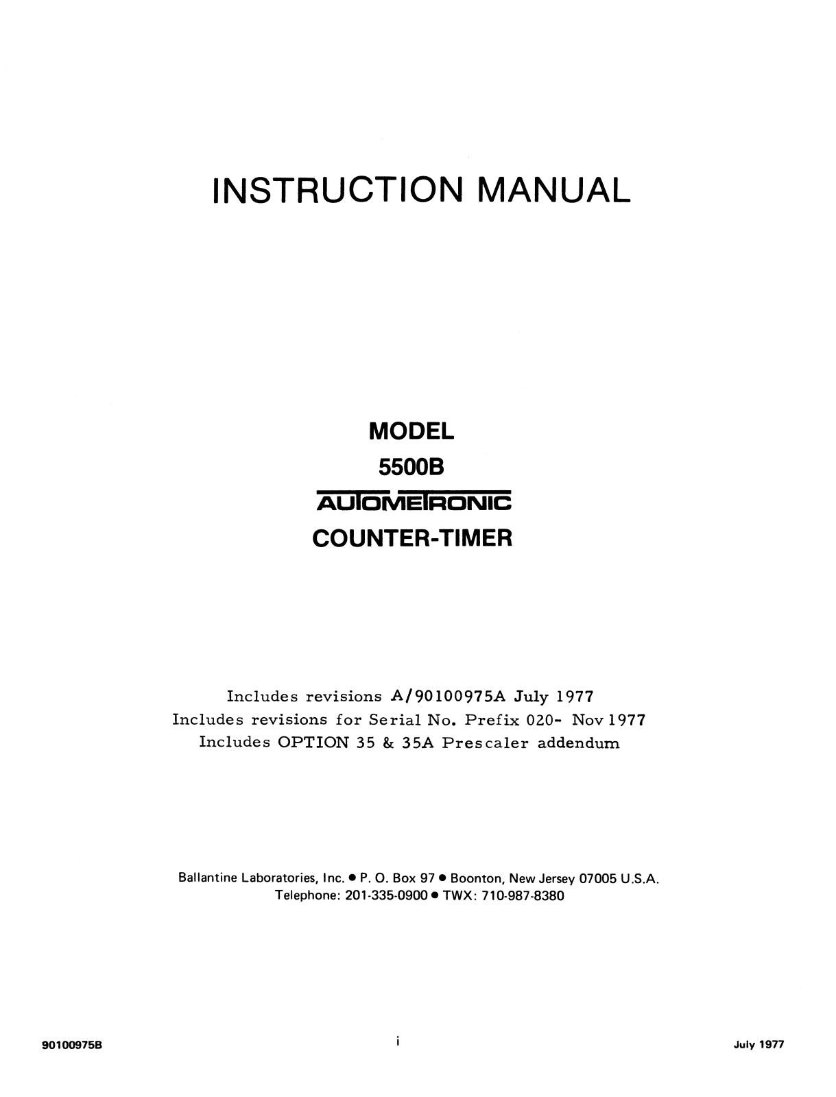 Ballantine 5500B Service manual