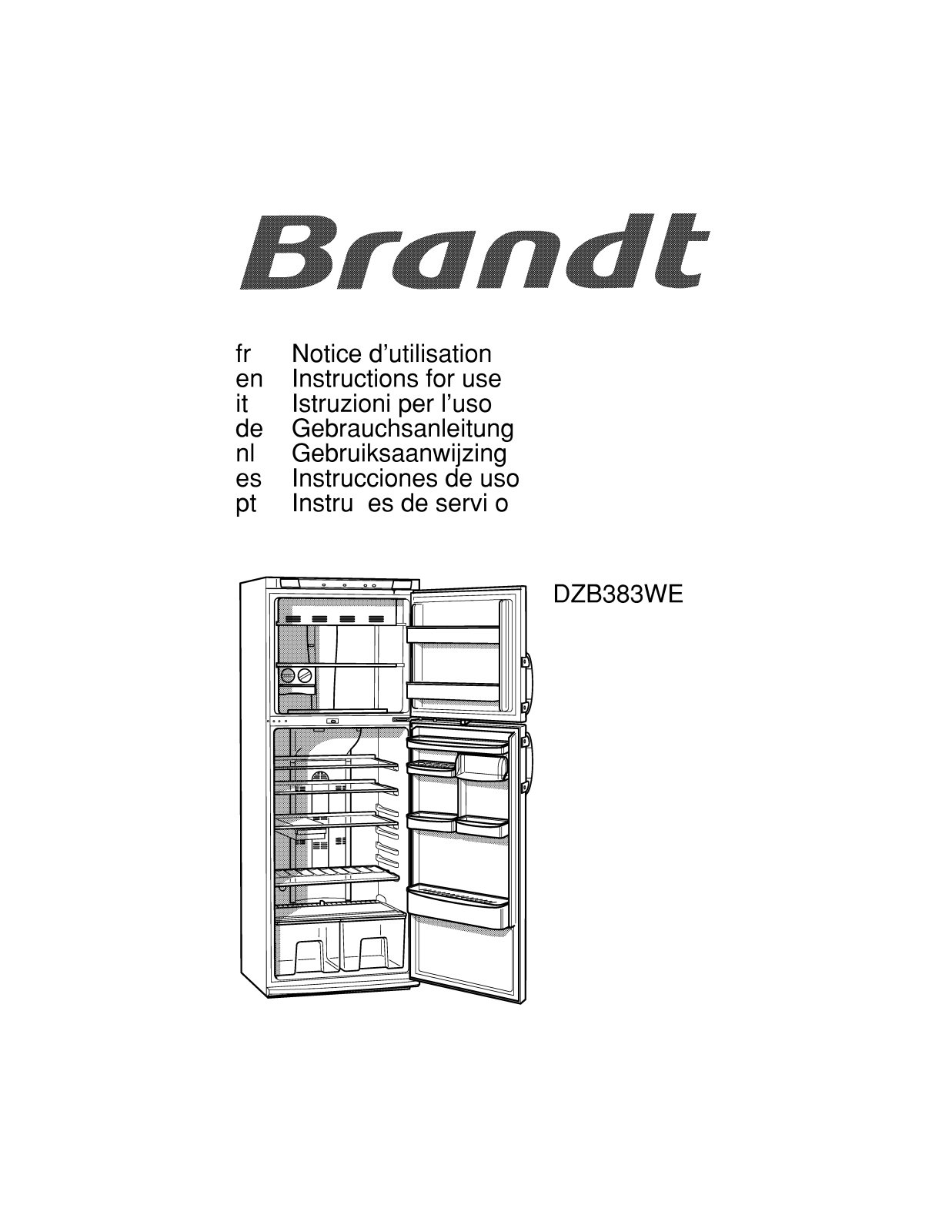 BRANDT DZB383WE User Manual