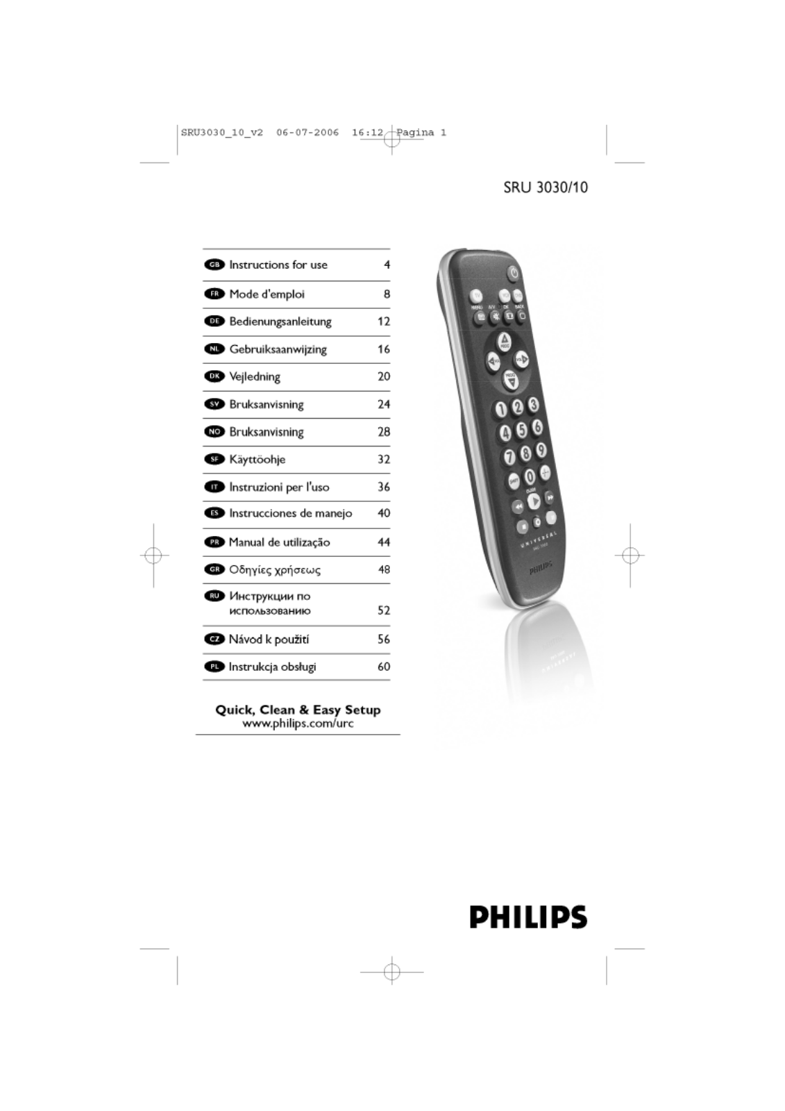 Philips SRU3030 User Manual