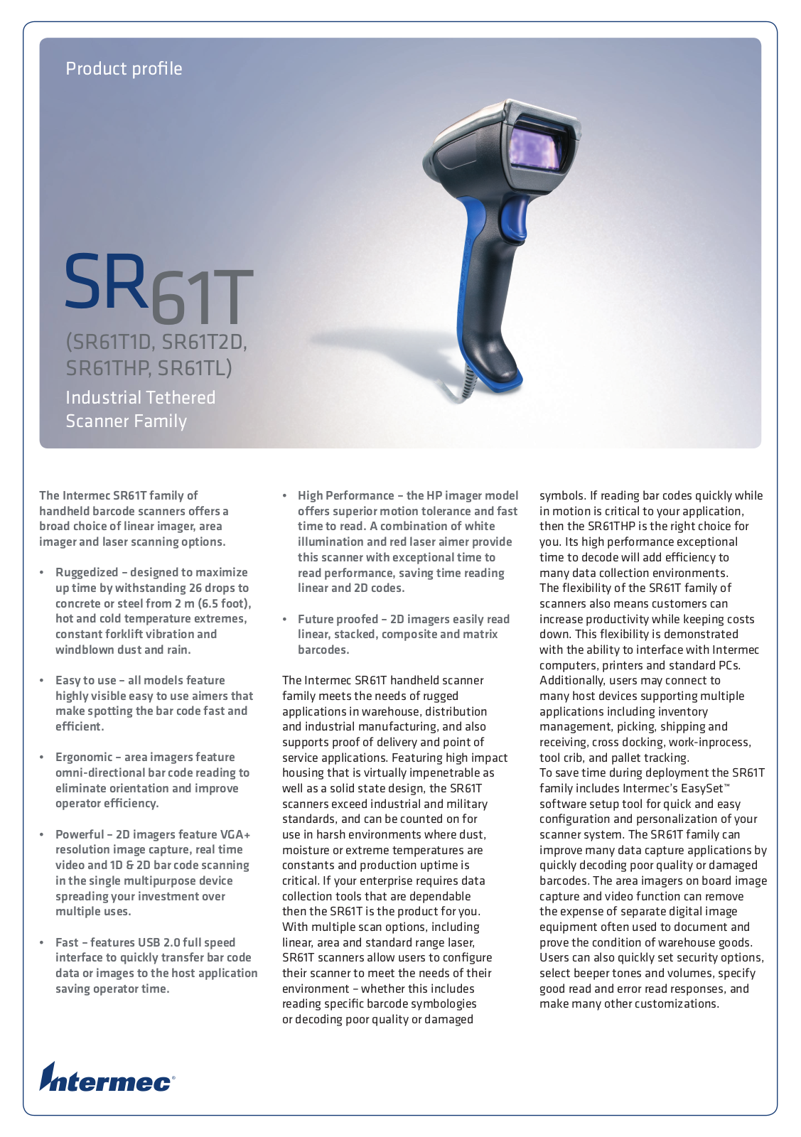 Intermec SR61THP-USB001 Product Data Sheet