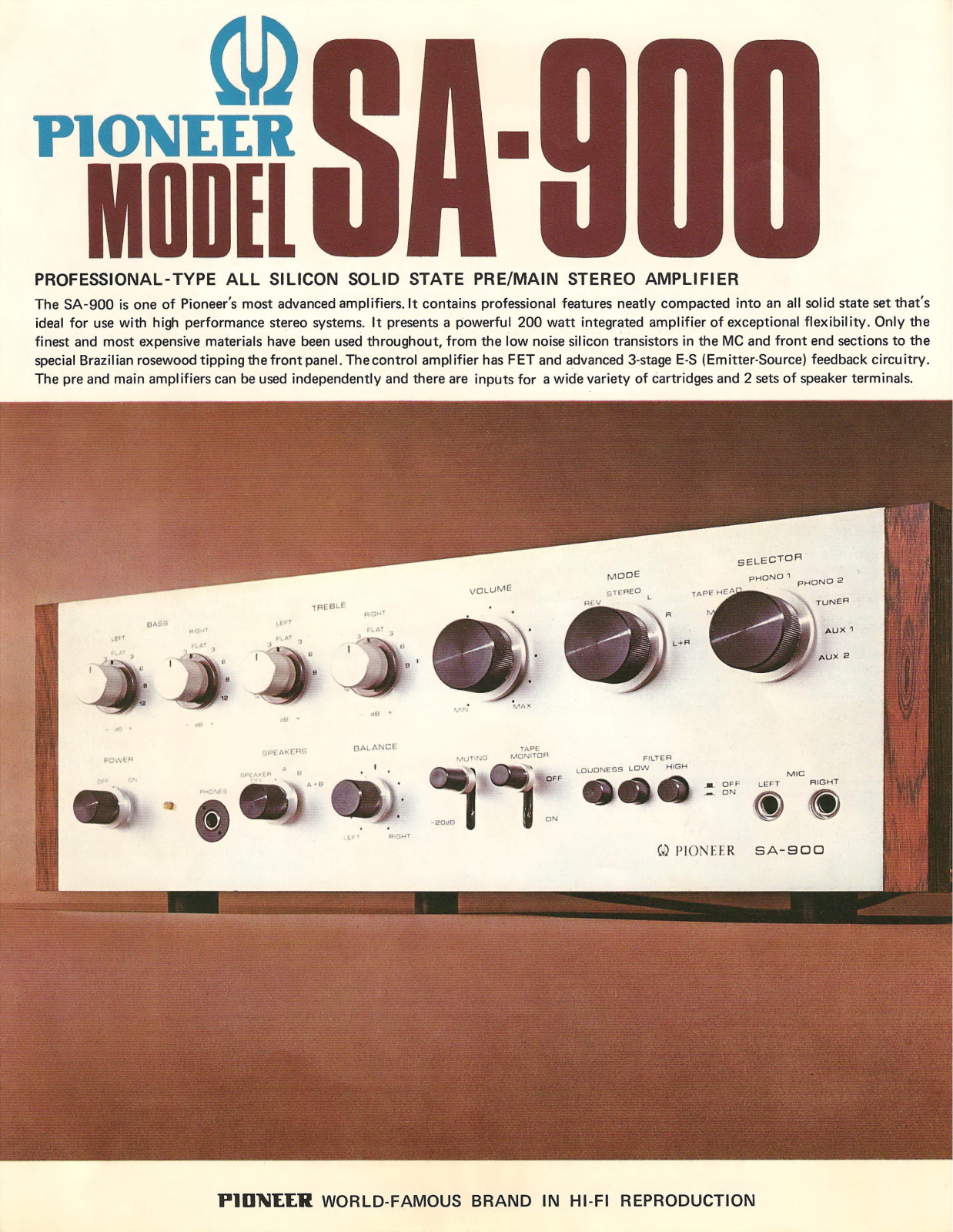 Pioneer SA-900 Brochure