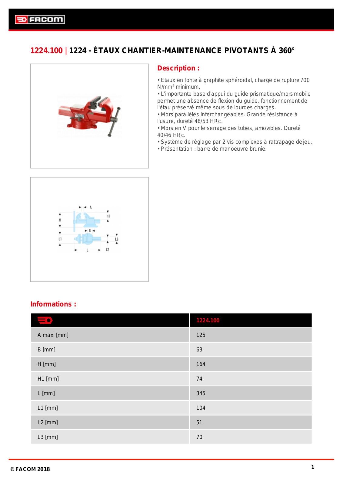 Facom 1224.100 Specification - ManualMachine.com