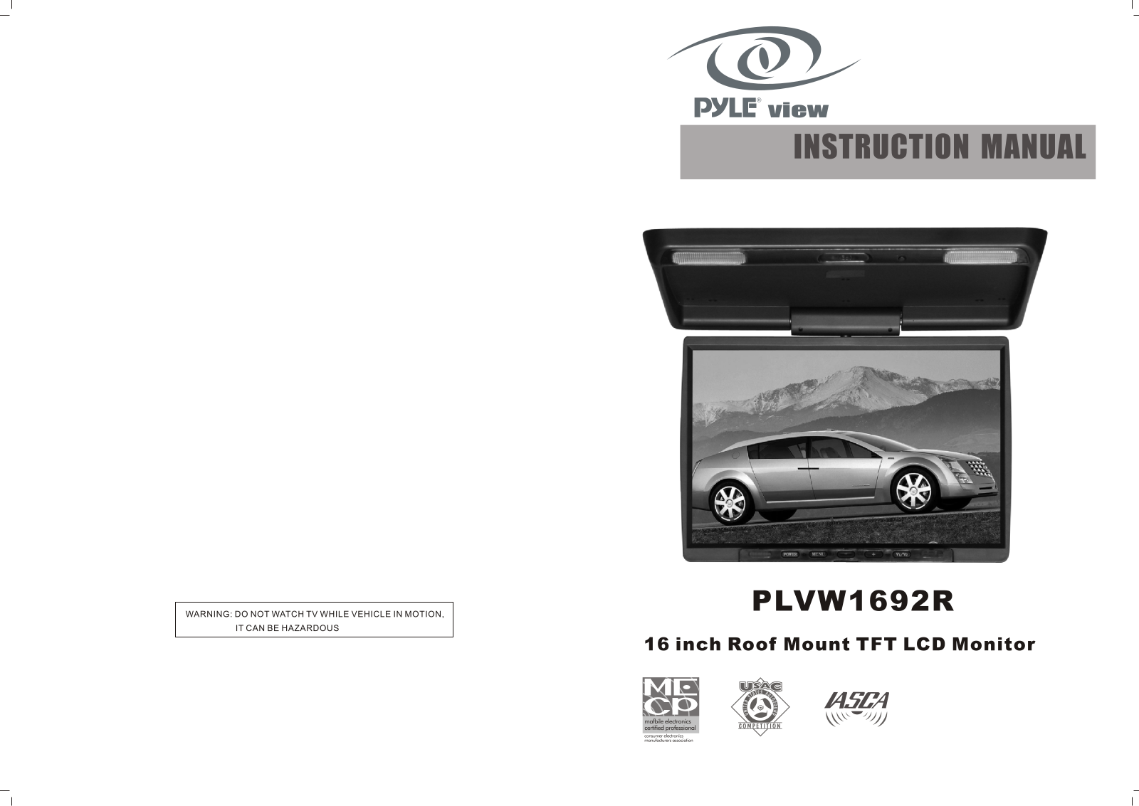 PYLE Audio PLVW1692R User Manual