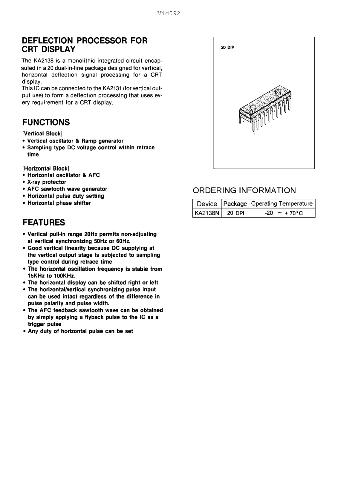 Samsung KA2138N Datasheet