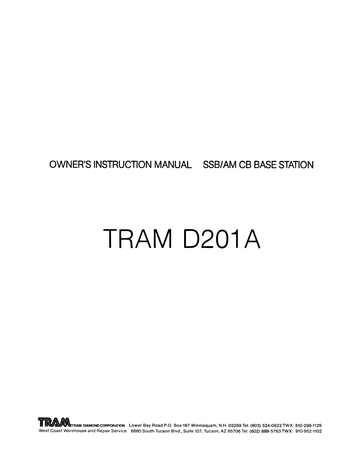 Tram D201A User guide - ManualMachine.com