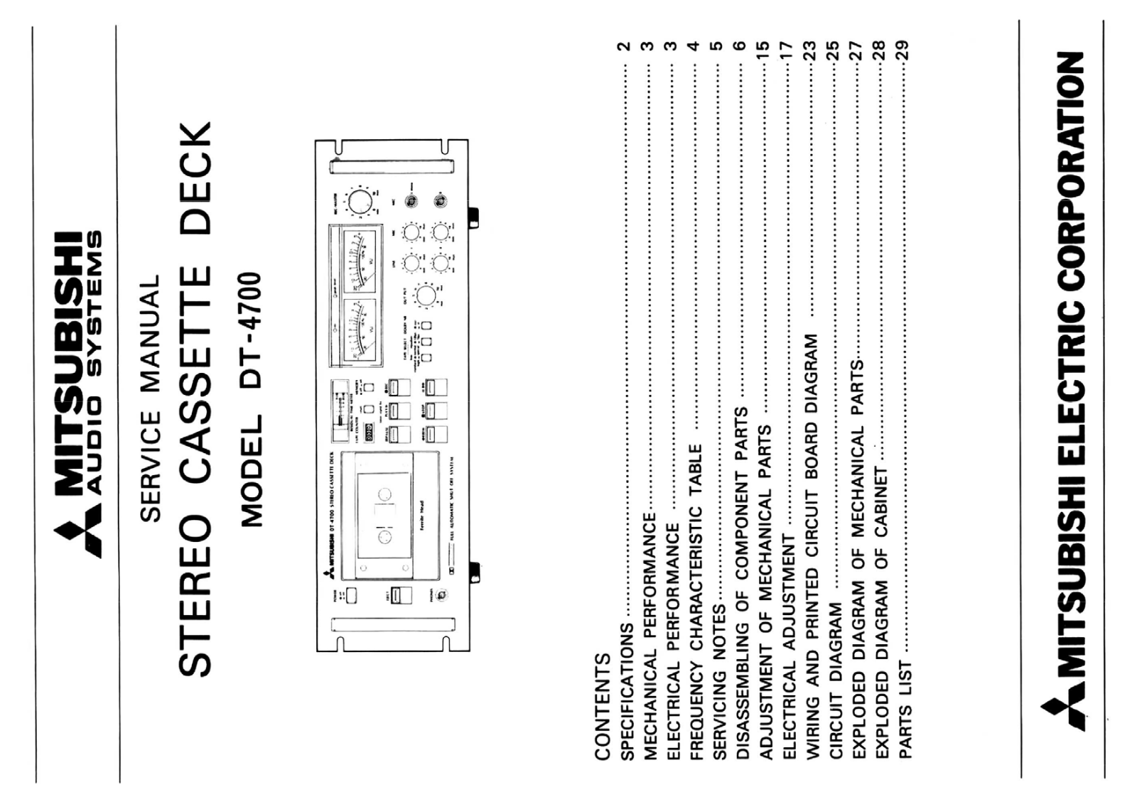 Mitsubishi DT-4700 Service Manual