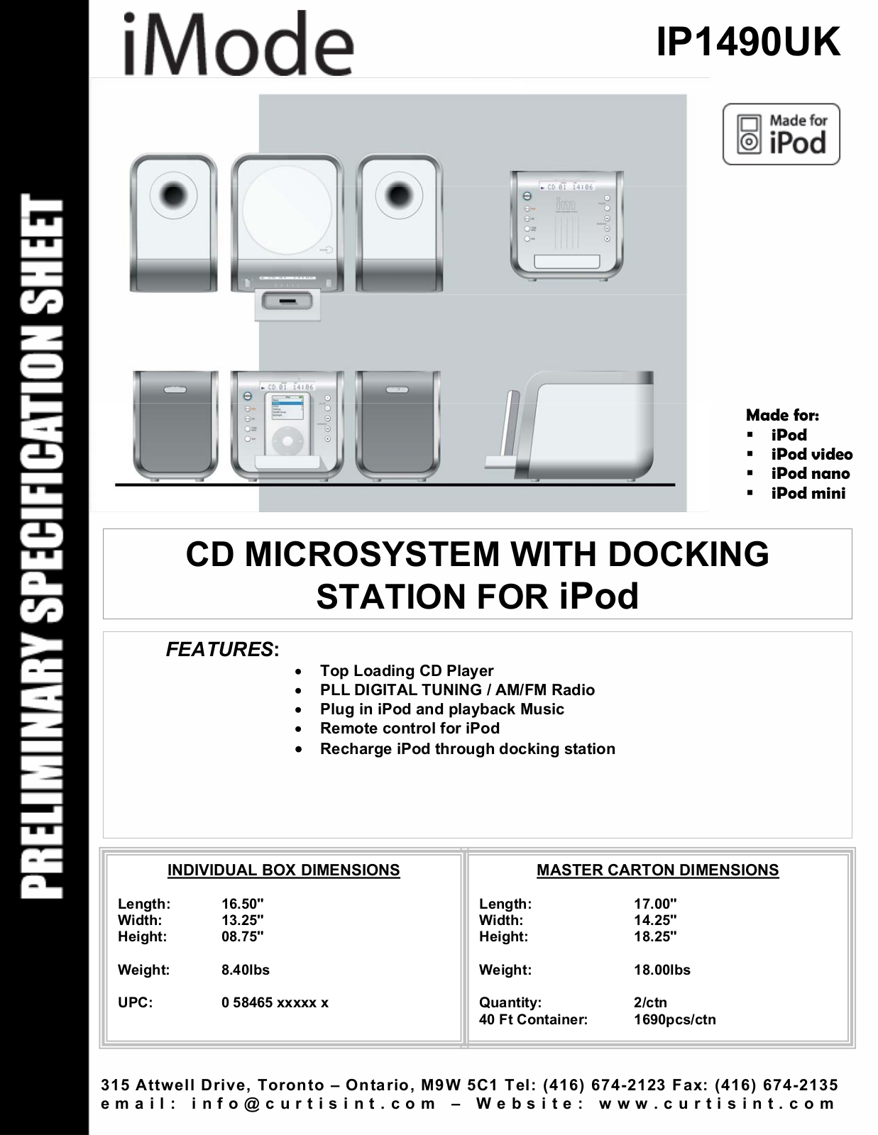 Curtis IP1490UK User Manual