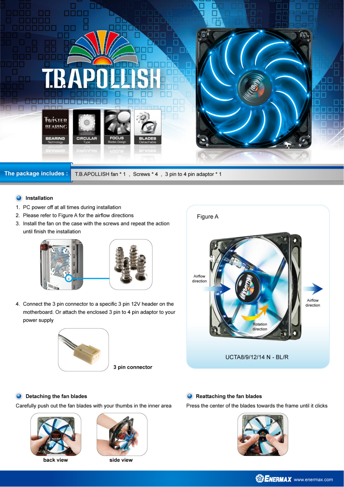 Enermax UCTA12N, UCTA14N, UCTA8N DATASHEET