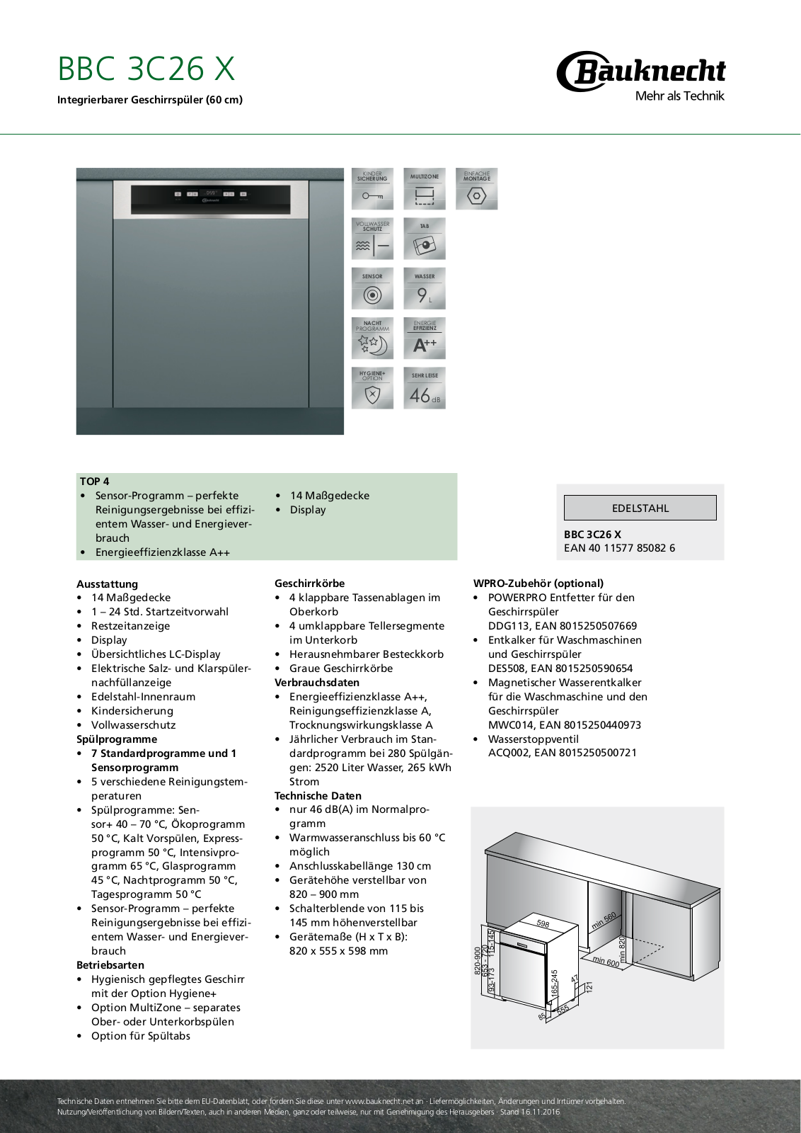 Bauknecht BBC 3C26 X User Manual