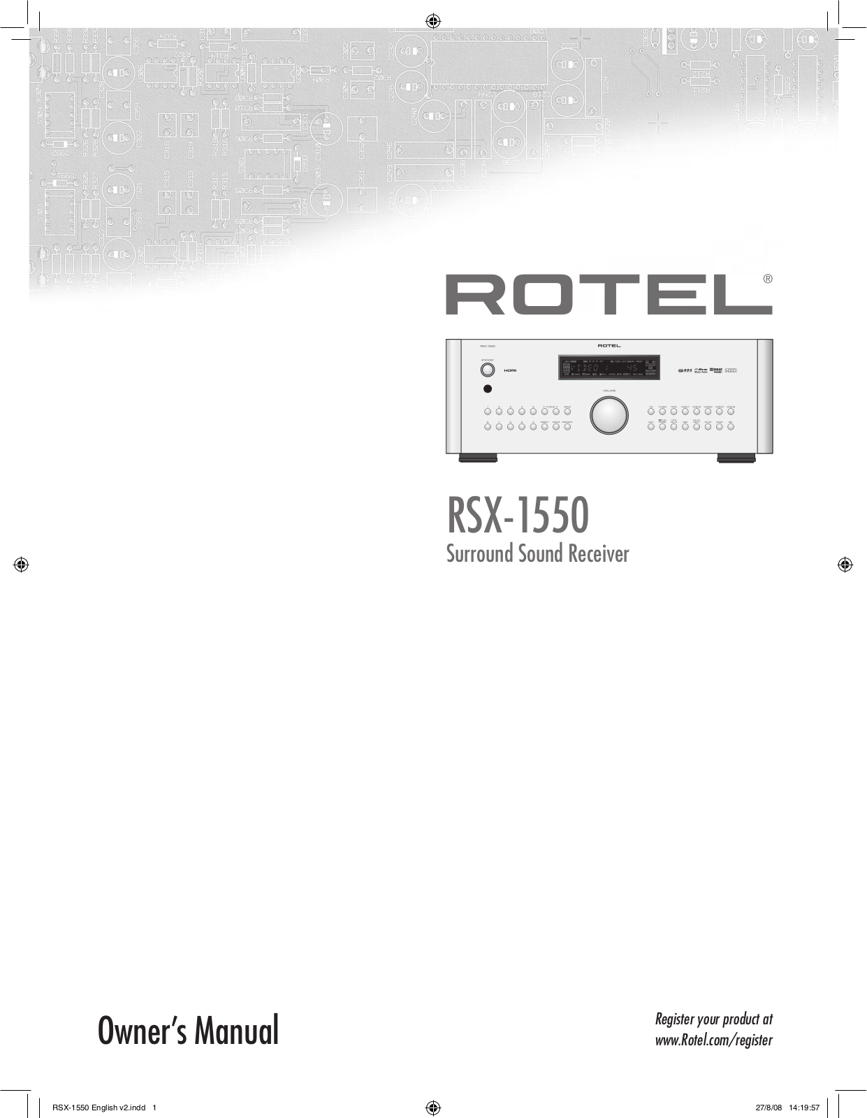 Rotel RSX-1550 User Manual