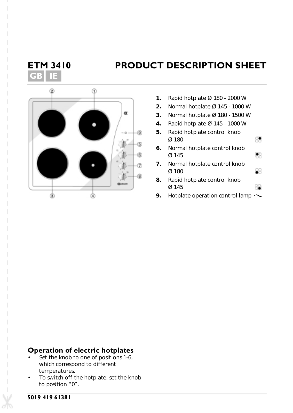 Whirlpool ETM 3410 IN, ETM 3410 WS, ETM 3410 SW, ETM 3410 BR PROGRAM CHART