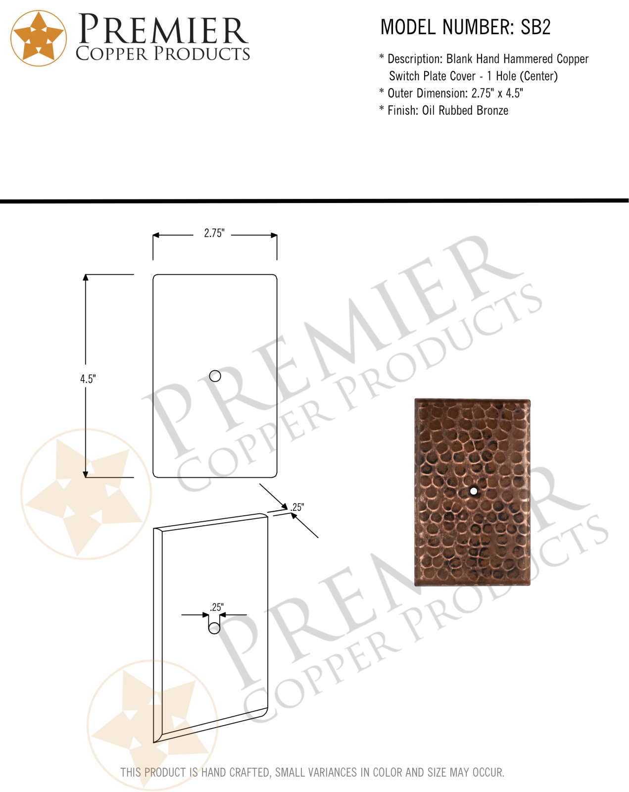 Premier Copper Products IER1535 Specifications - ManualMachine.com