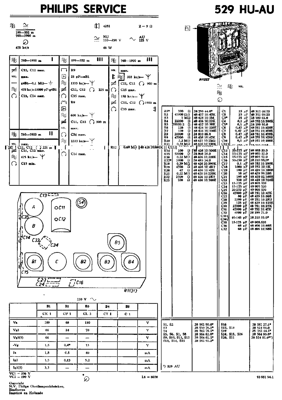 Philips 529-HU Service Manual