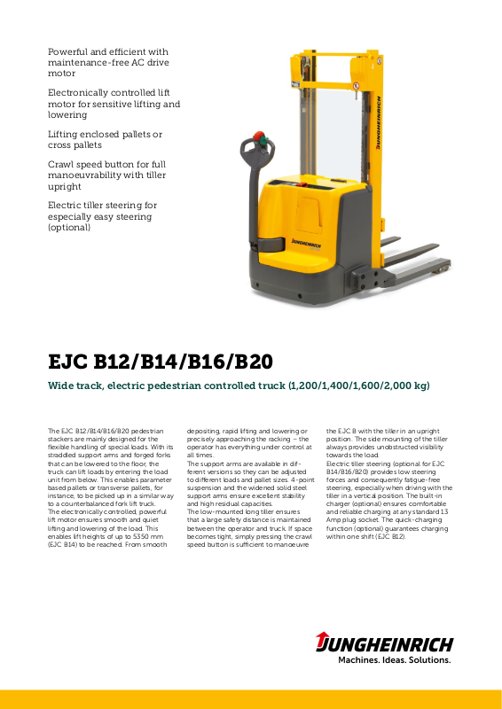 Jungheinrich EJC-B12, EJC-B14, EJC-B16, EJC-B20 User Manual