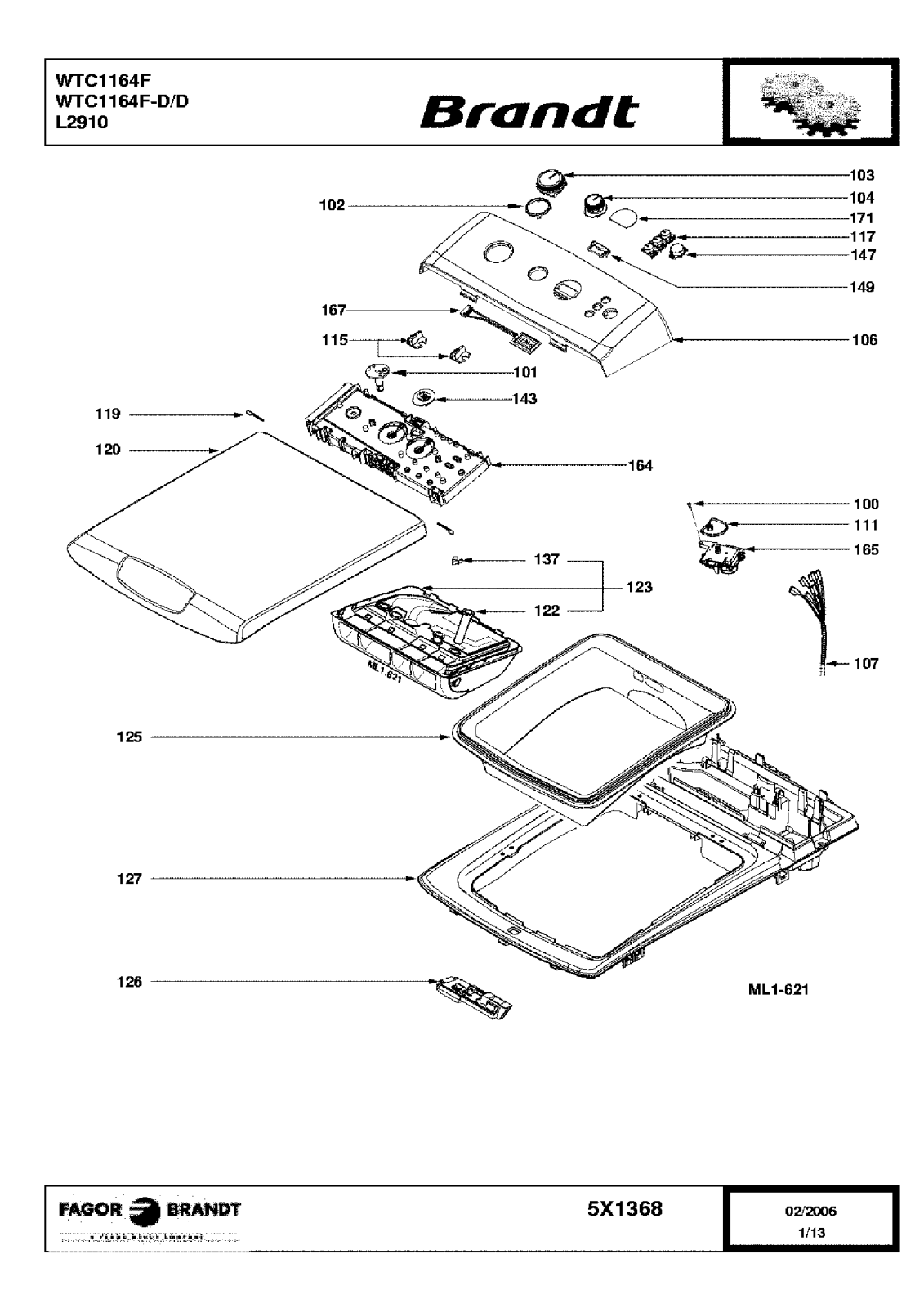 BRANDT WTC1164F User Manual