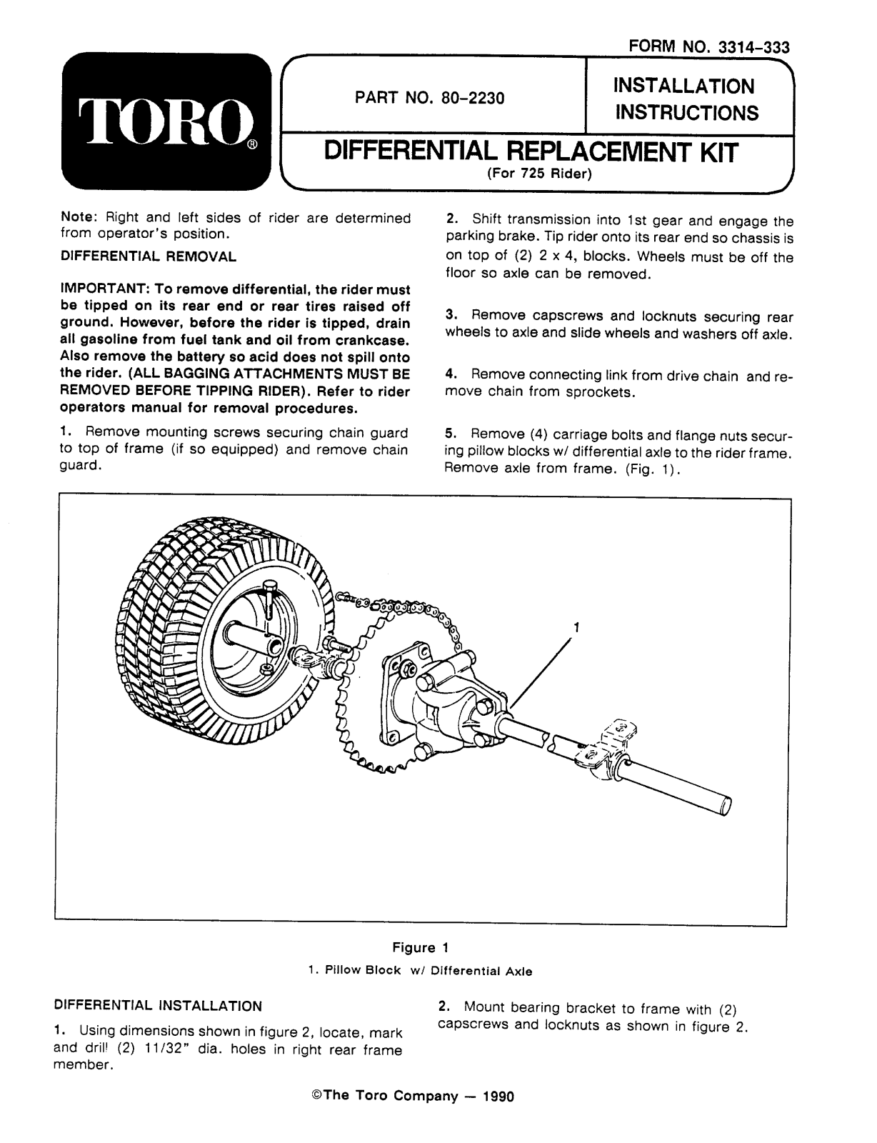 Toro 80-2230 Installation Instructions