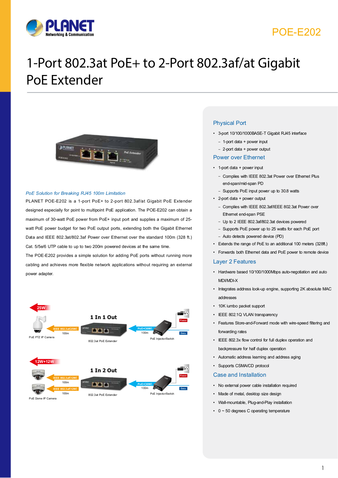 Planet POE-E202 User Manual