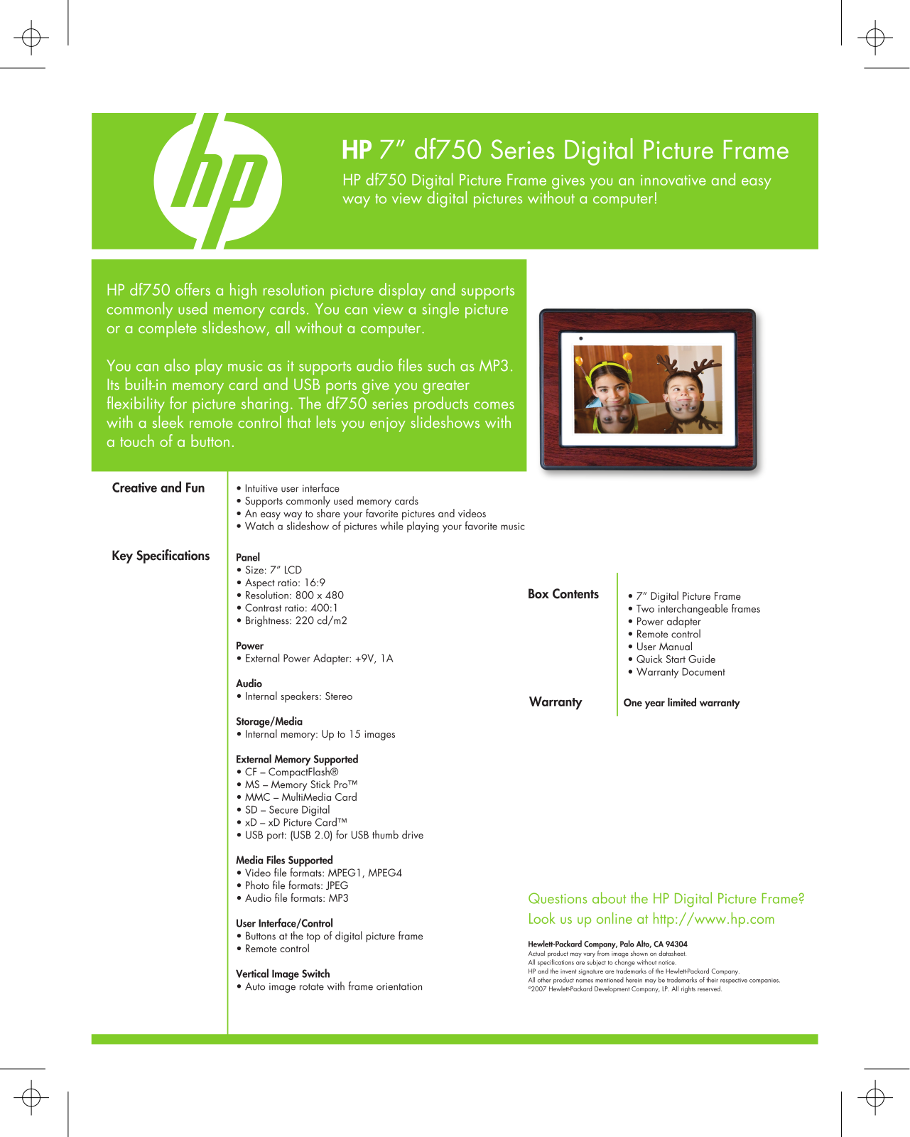 HP df750 Datasheet