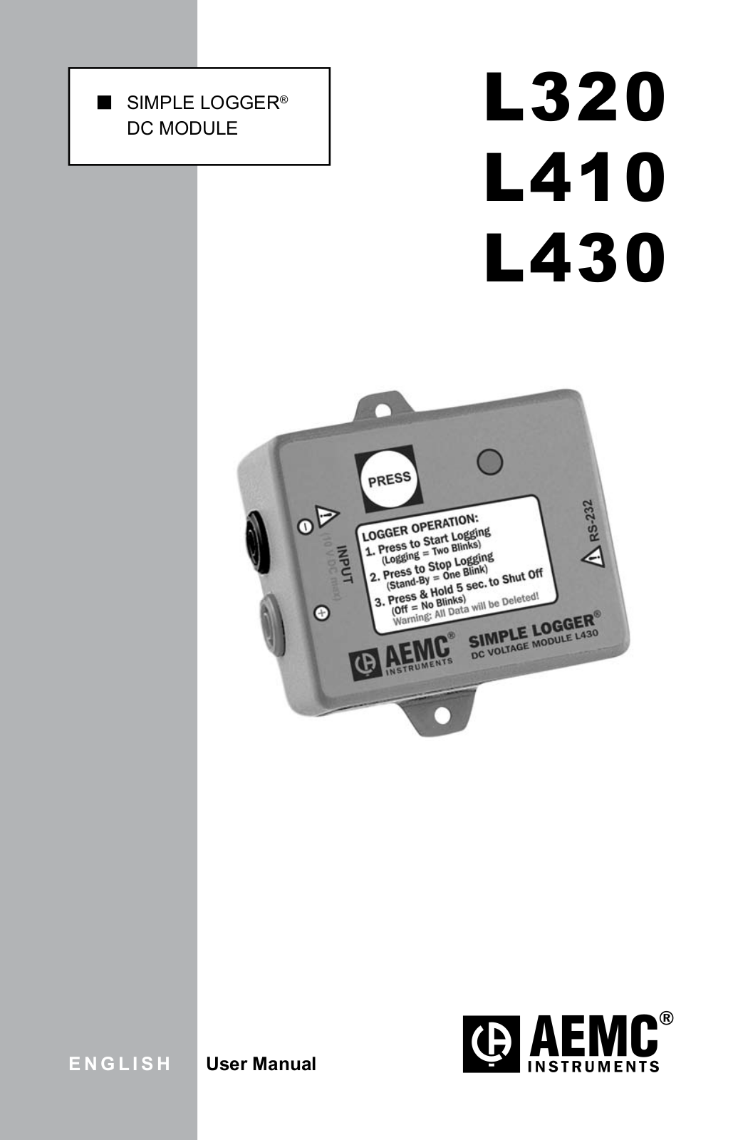 Aemc instruments L430, L410, L320 User Manual